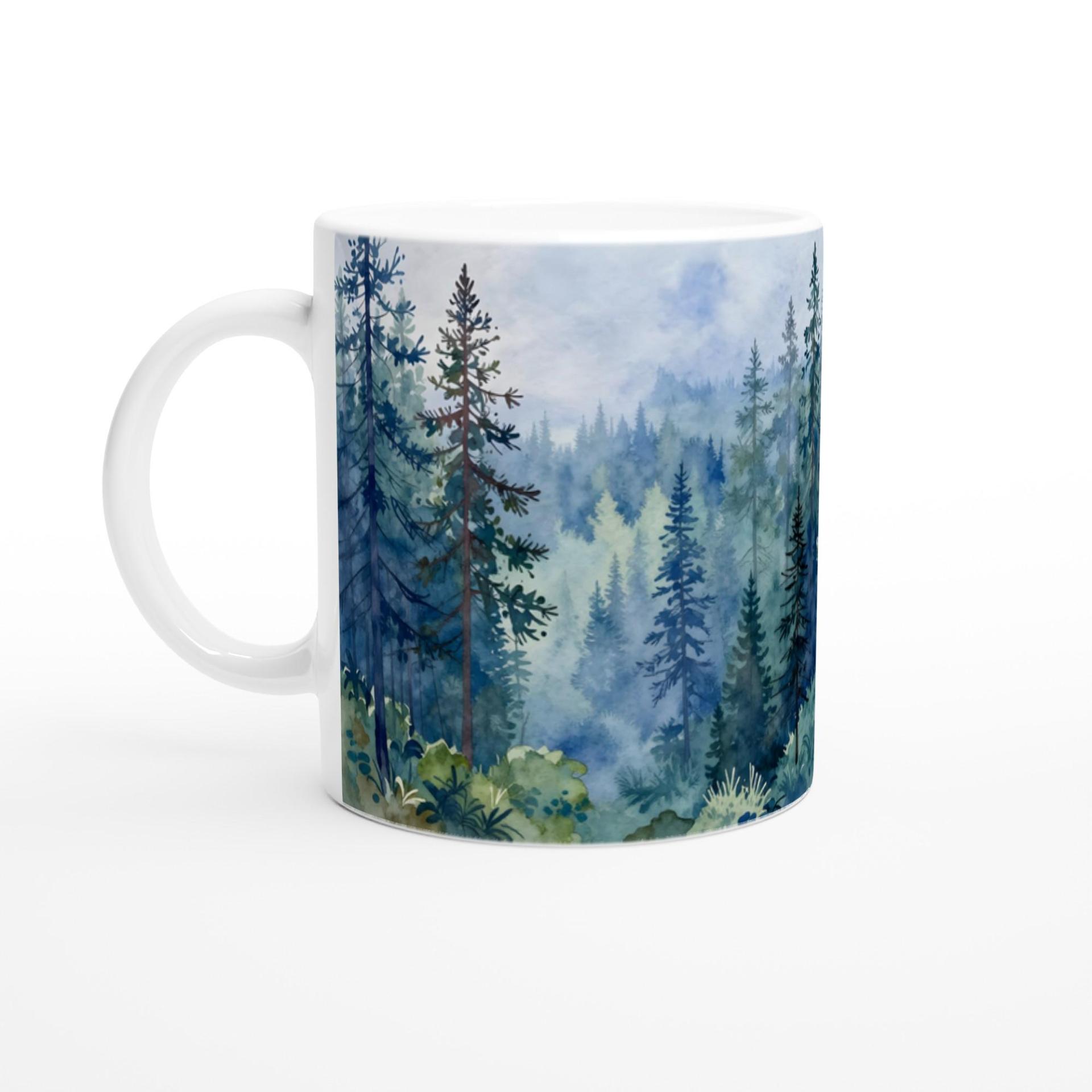 Forest Cups Set -  Large and Small Ceramic Mugs