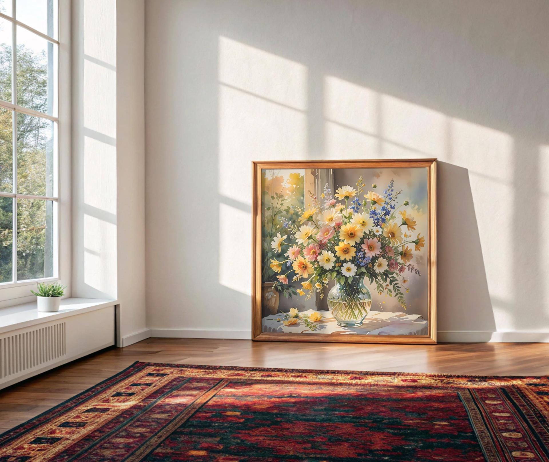 Floral Print - Framed or Unframed - Original Art - Print on Paper