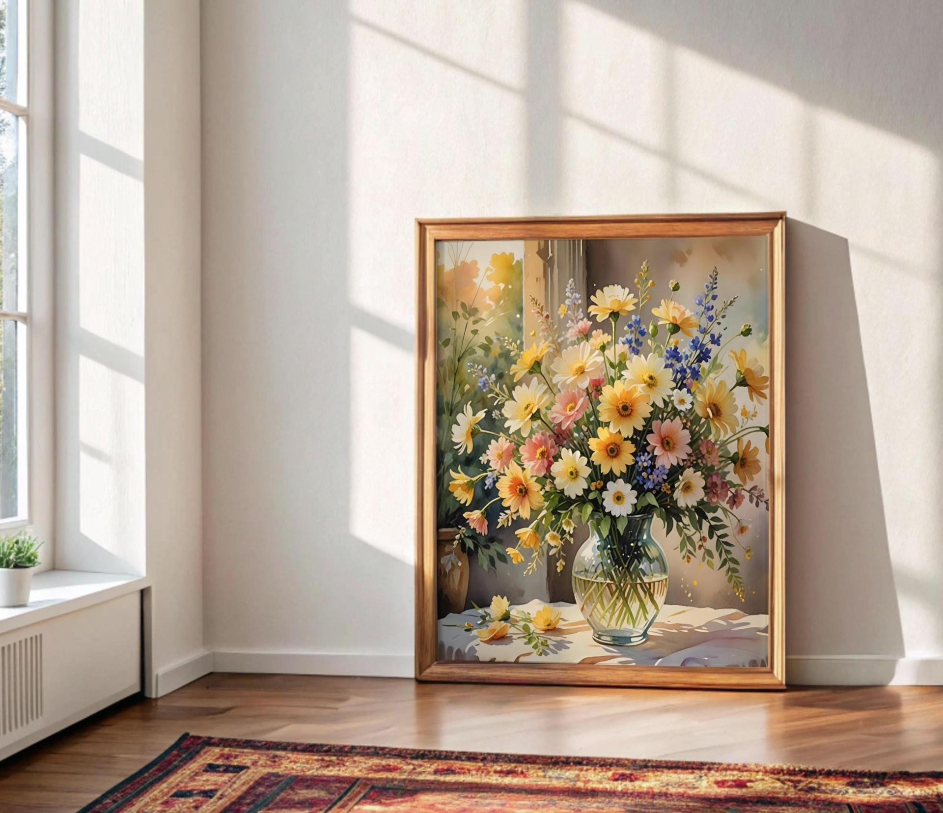 Floral Print - Framed or Unframed - Original Art - Print on Paper
