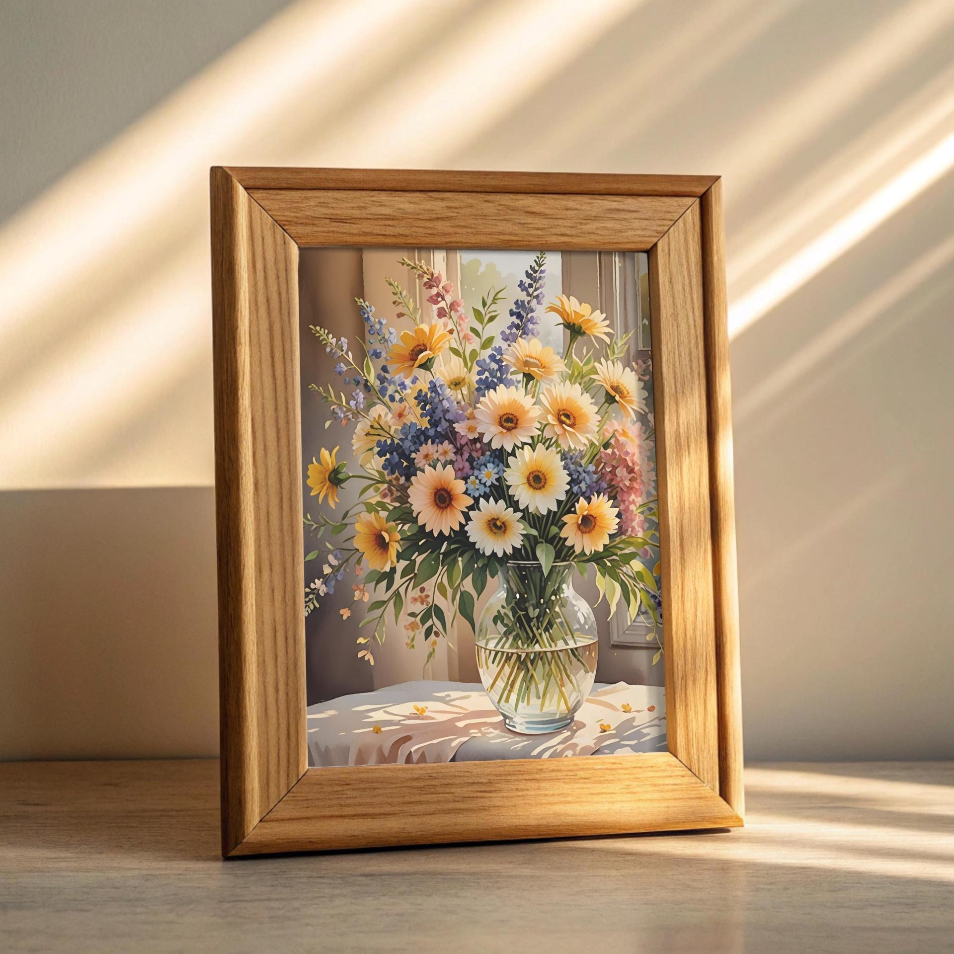Floral Print - Framed or Unframed - Original Art - Print on Paper