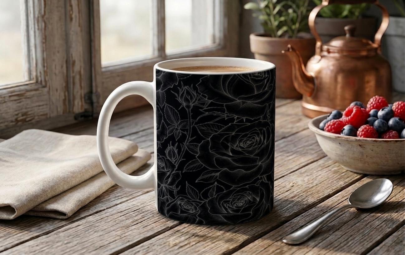 Roses - Floral Cups -  Large and Small Ceramic Mugs