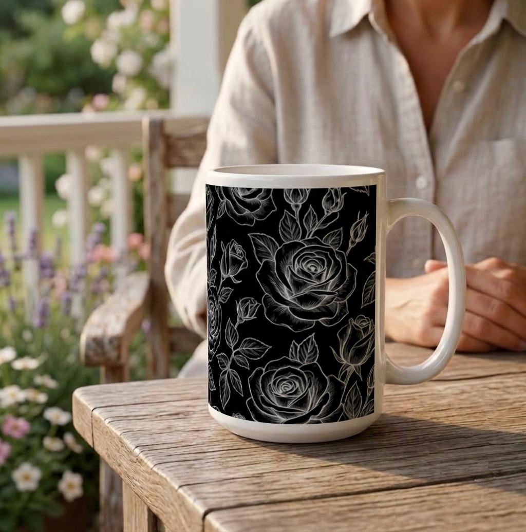 Roses - Floral Cups -  Large and Small Ceramic Mugs