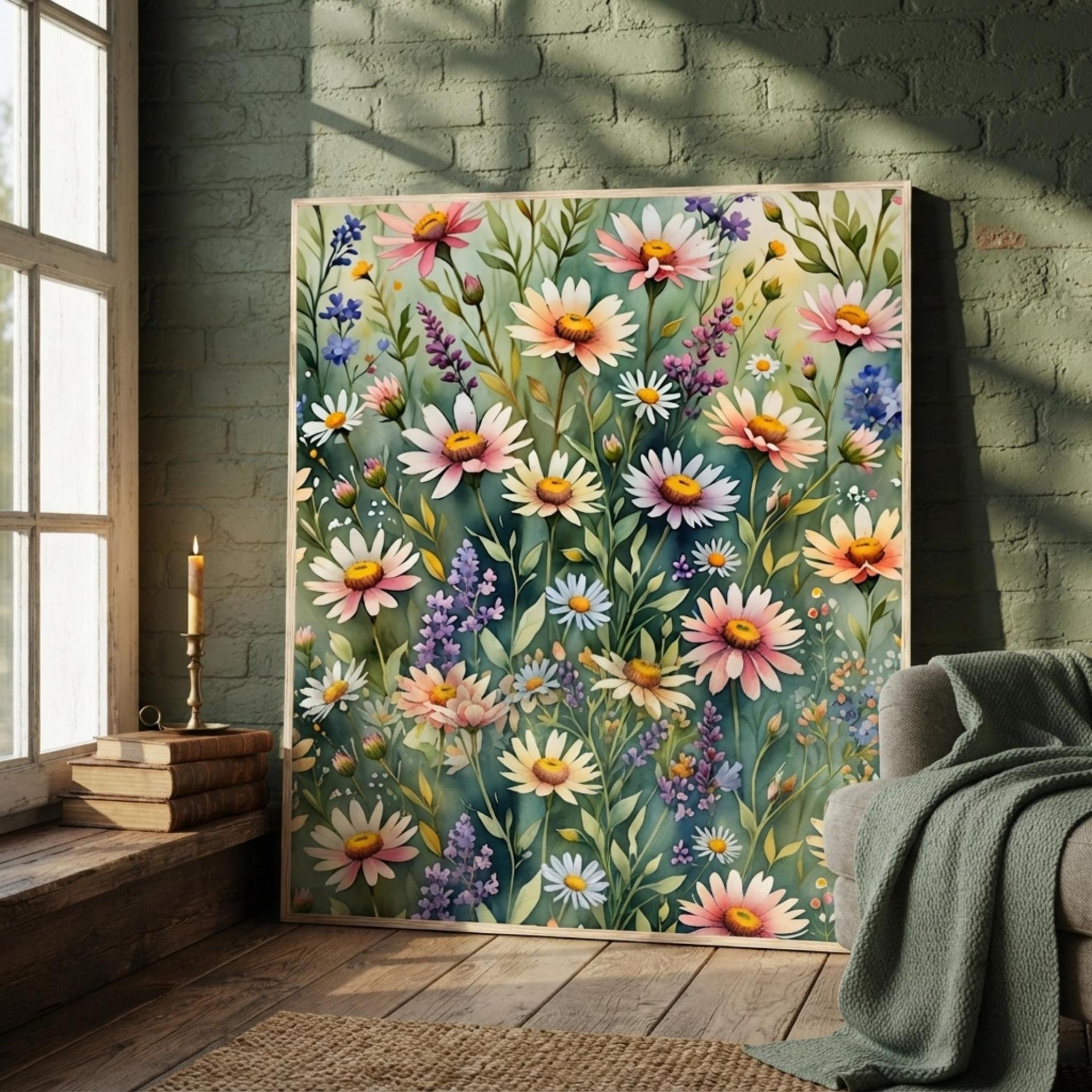 Floral Print - Framed or Unframed - Original Art - Print on Paper