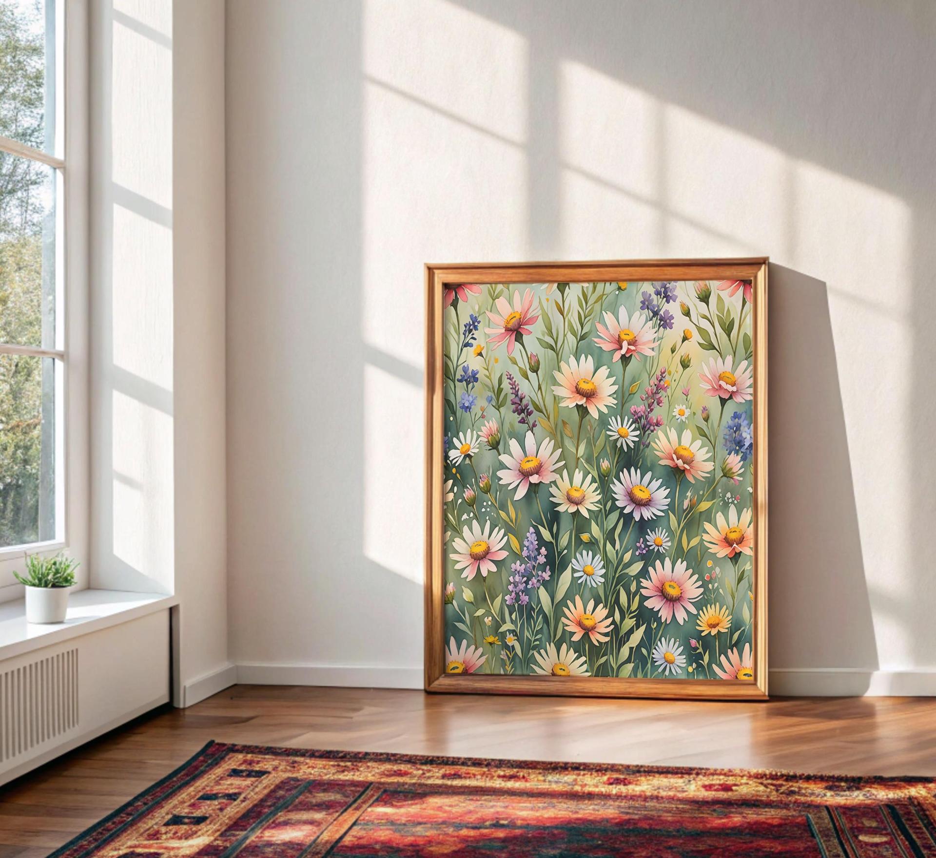 Floral Print - Framed or Unframed - Original Art - Print on Paper