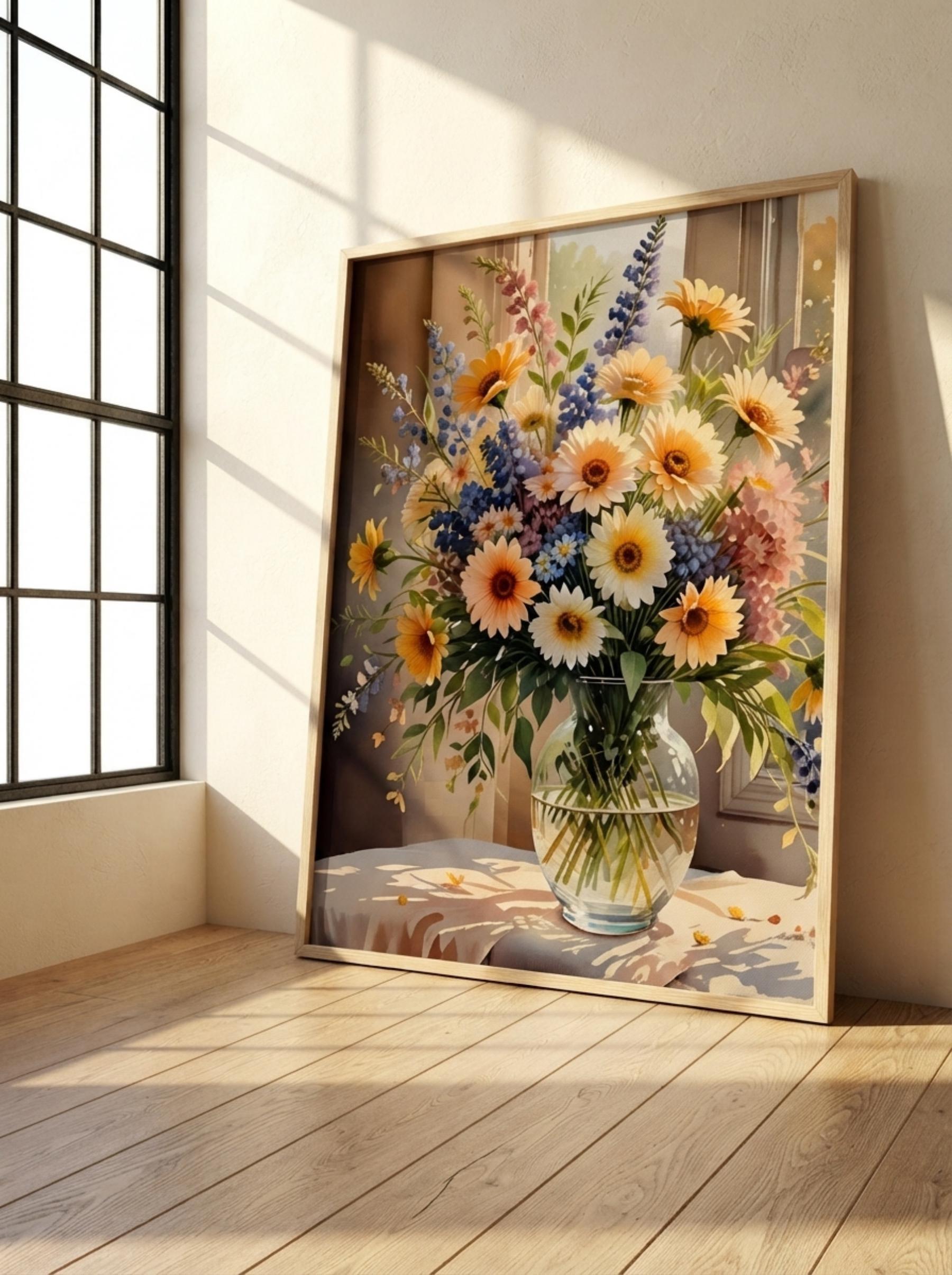 Floral Print - Framed or Unframed - Original Art - Print on Paper