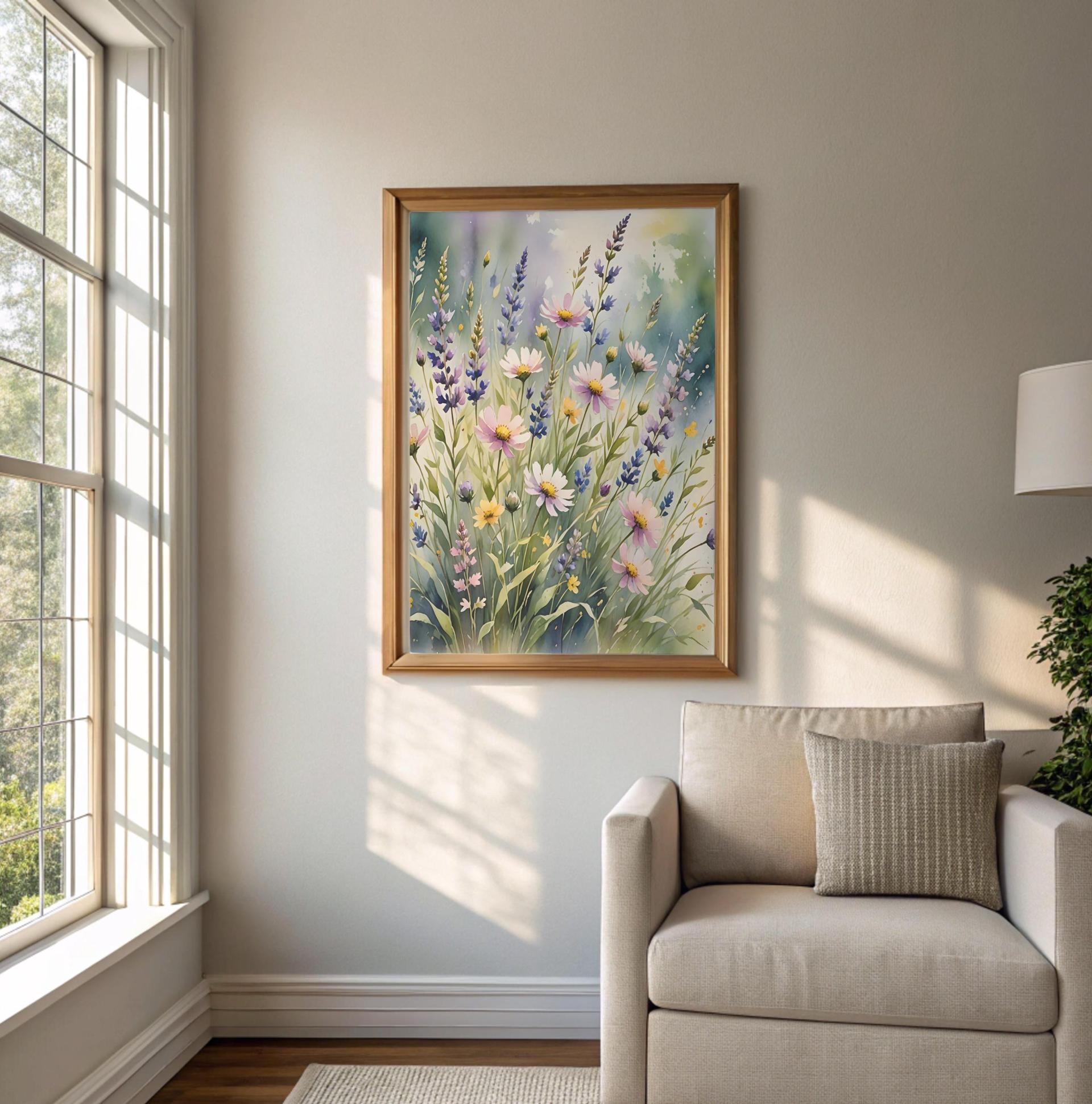Floral Print - Framed or Unframed - Original Art - Print on Paper