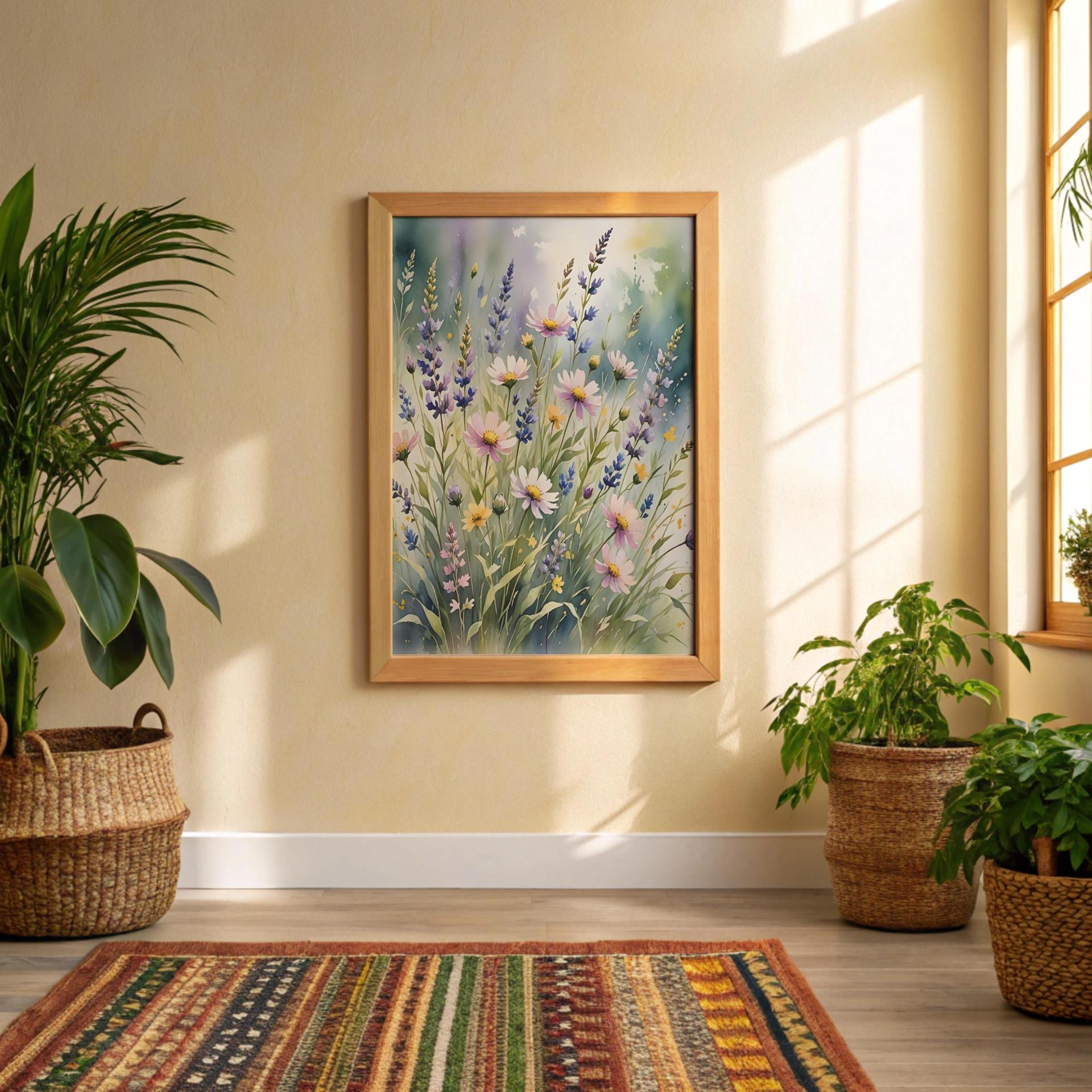 Floral Print - Framed or Unframed - Original Art - Print on Paper
