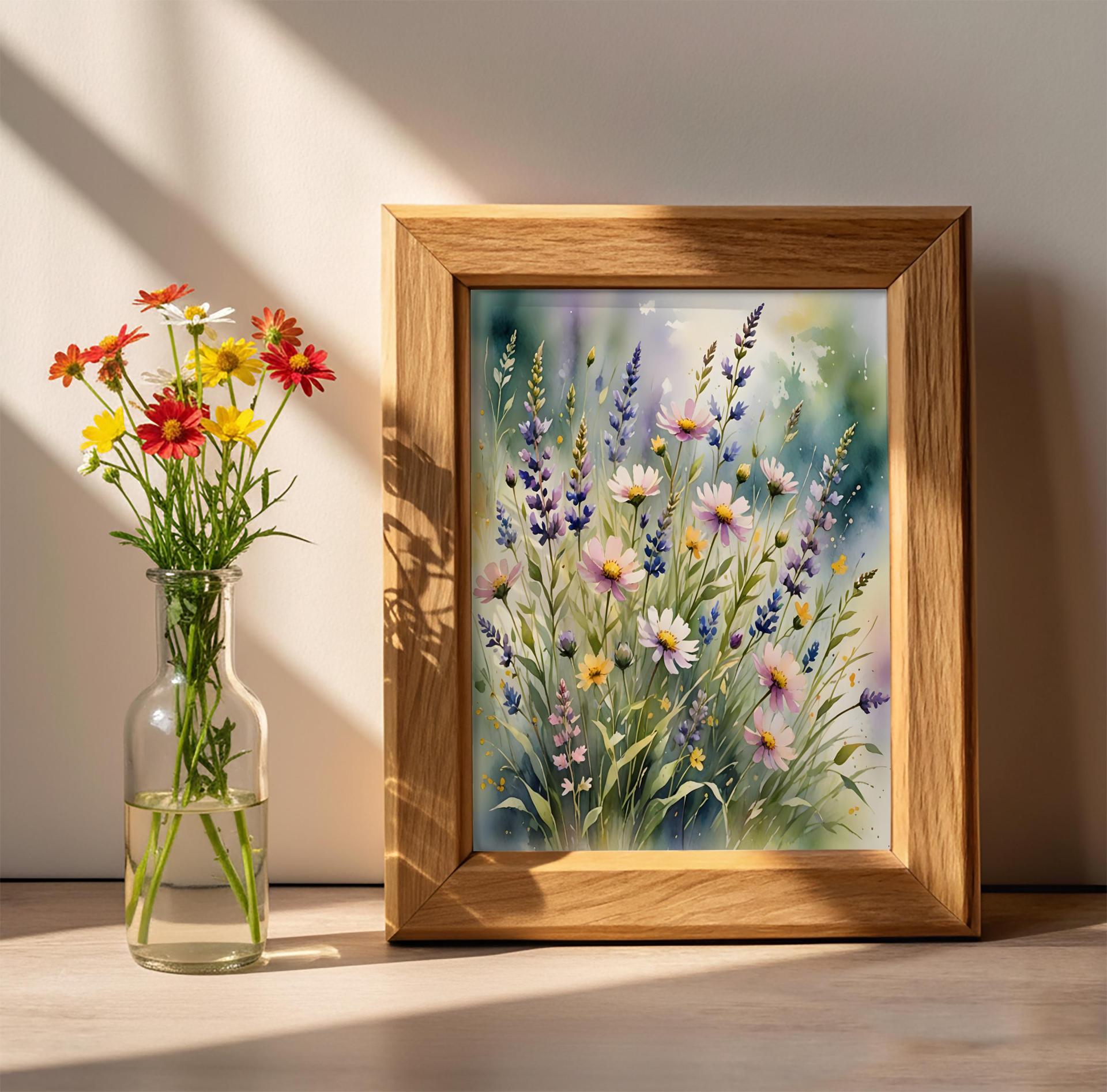 Floral Print - Framed or Unframed - Original Art - Print on Paper