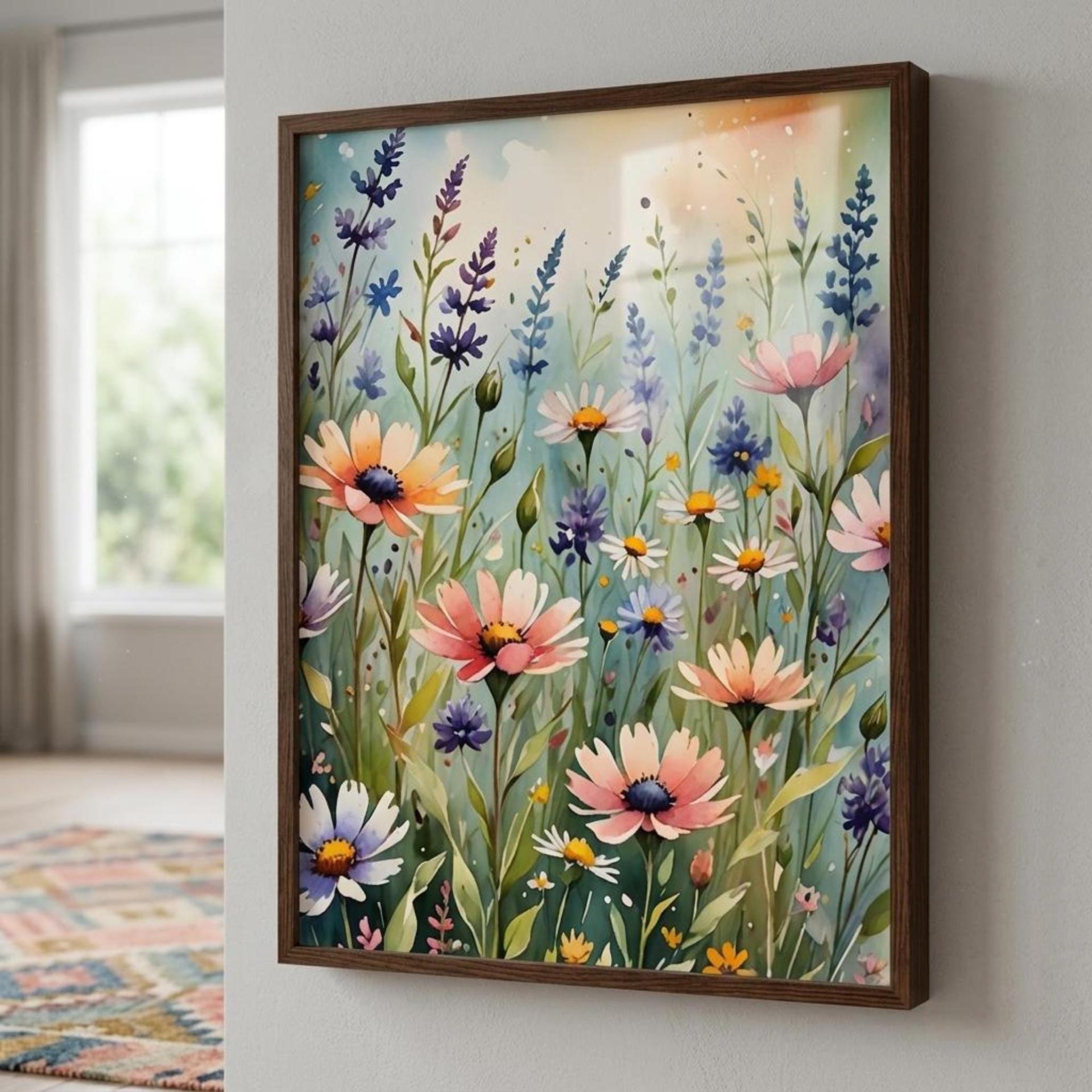 Floral Print - Framed or Unframed - Original Art - Print on Paper