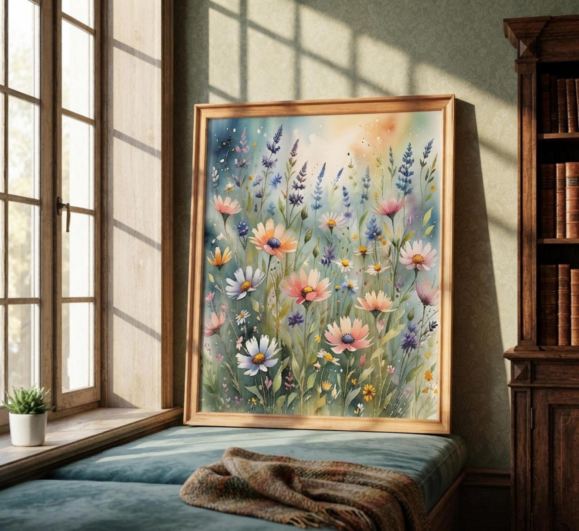 Floral Print - Framed or Unframed - Original Art - Print on Paper