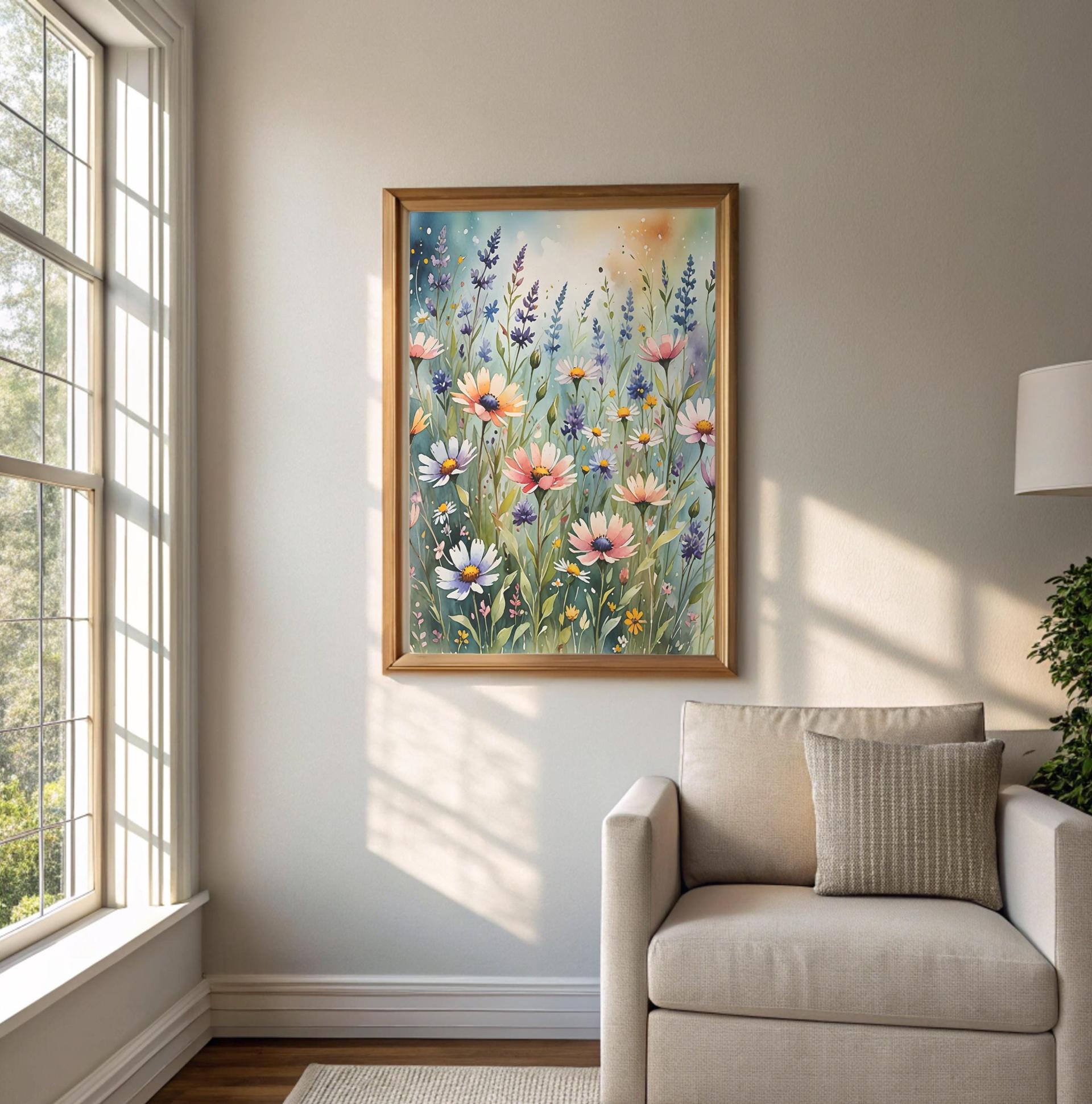 Floral Print - Framed or Unframed - Original Art - Print on Paper