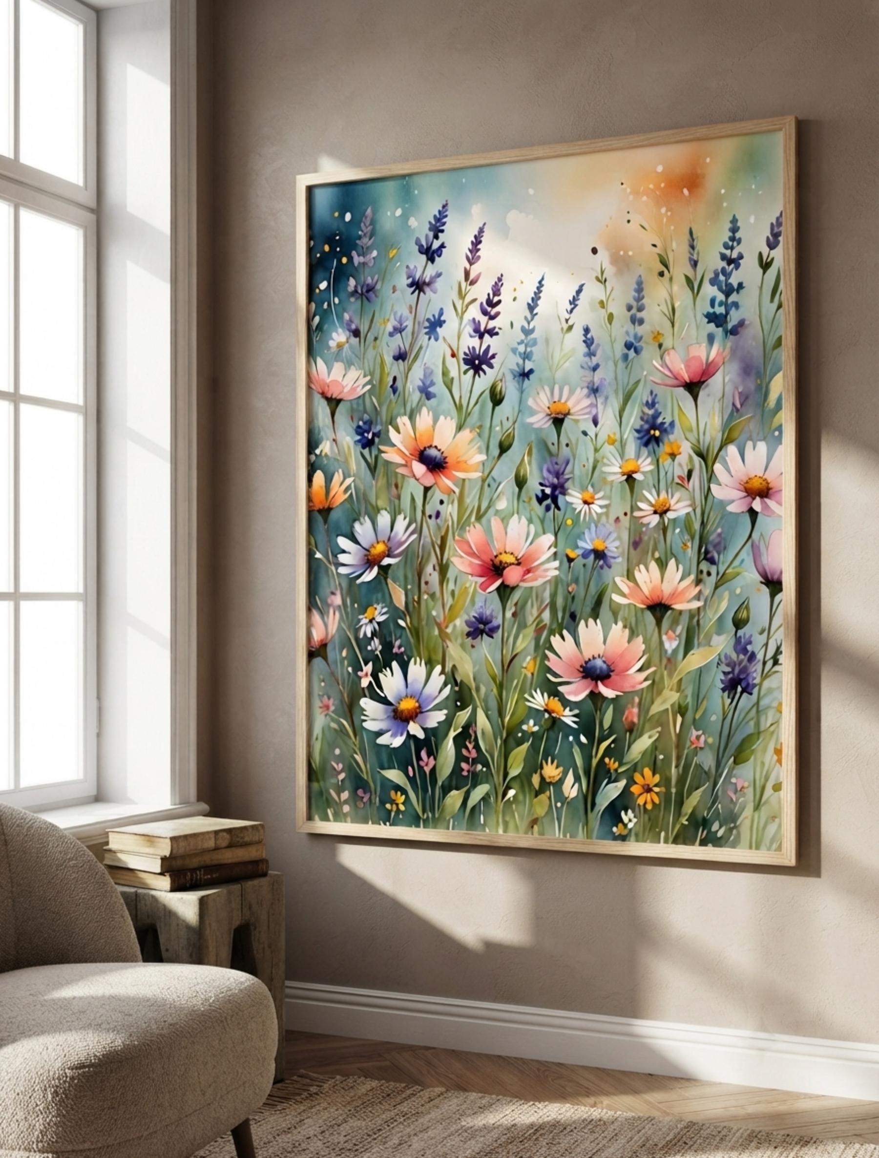 Floral Print - Framed or Unframed - Original Art - Print on Paper
