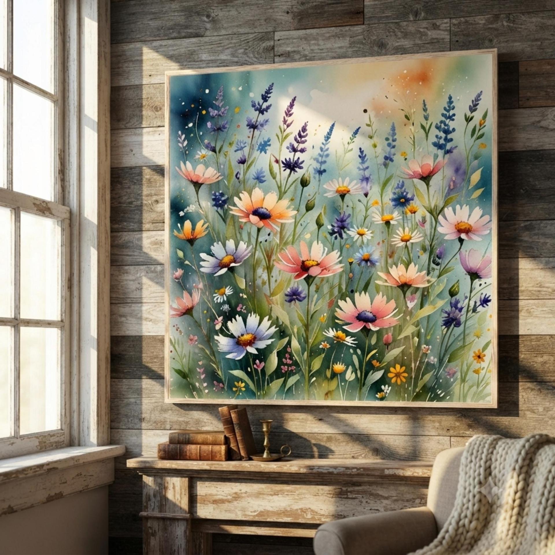 Floral Print - Framed or Unframed - Original Art - Print on Paper