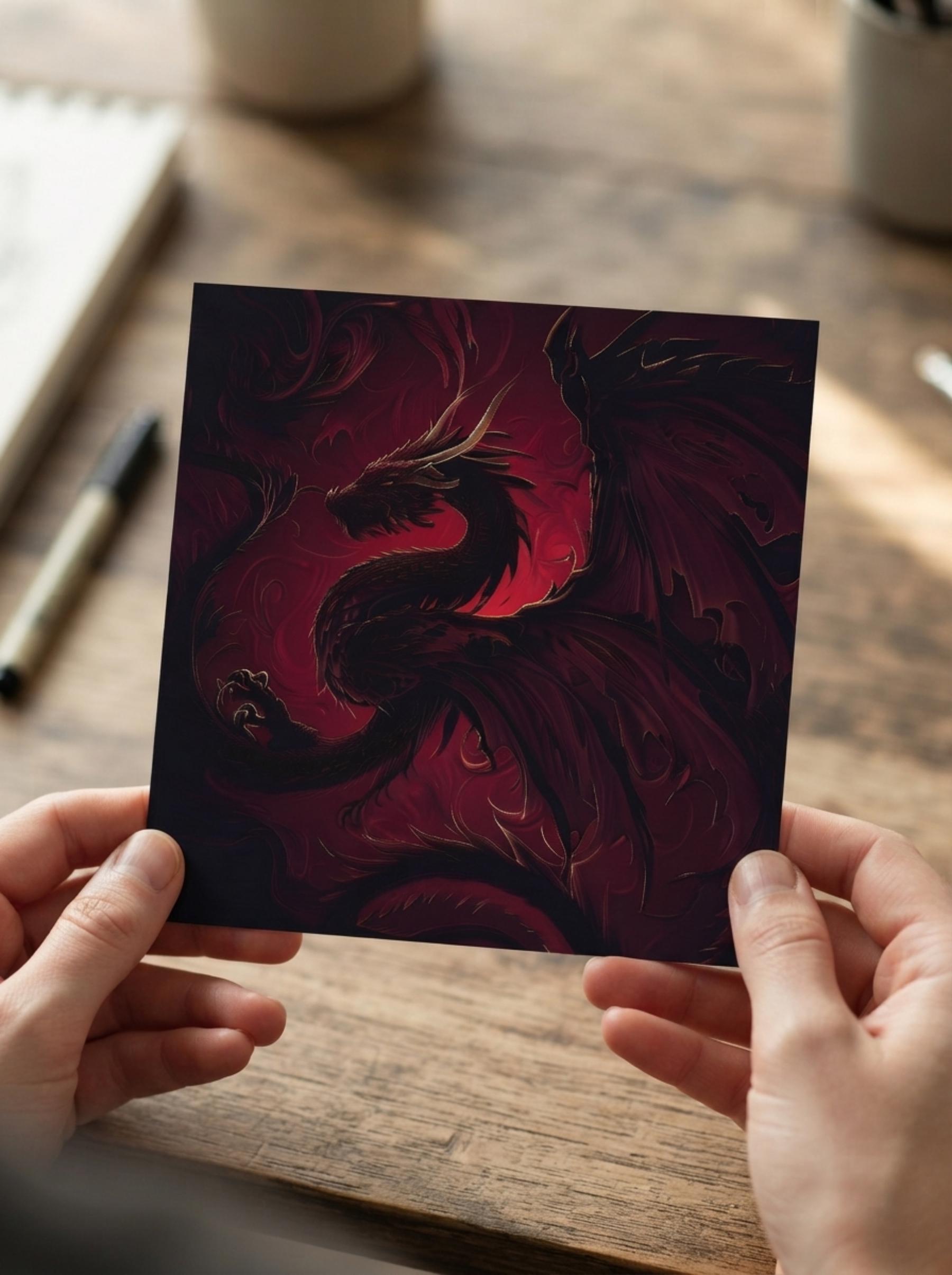 Dragon - Greeting Cards, Birthday Card, Large Notecards