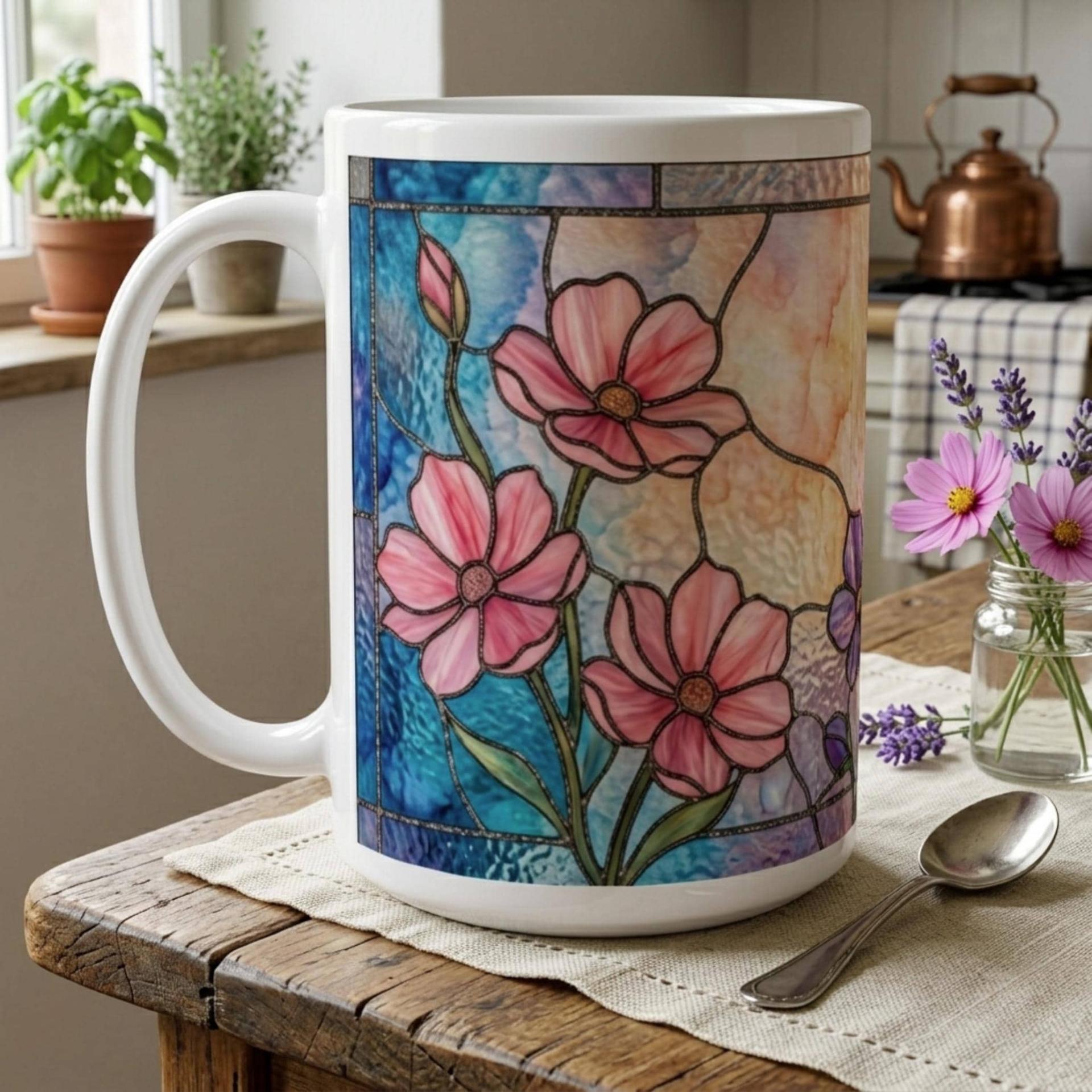 Floral Cups -  Large and Small Ceramic Mugs