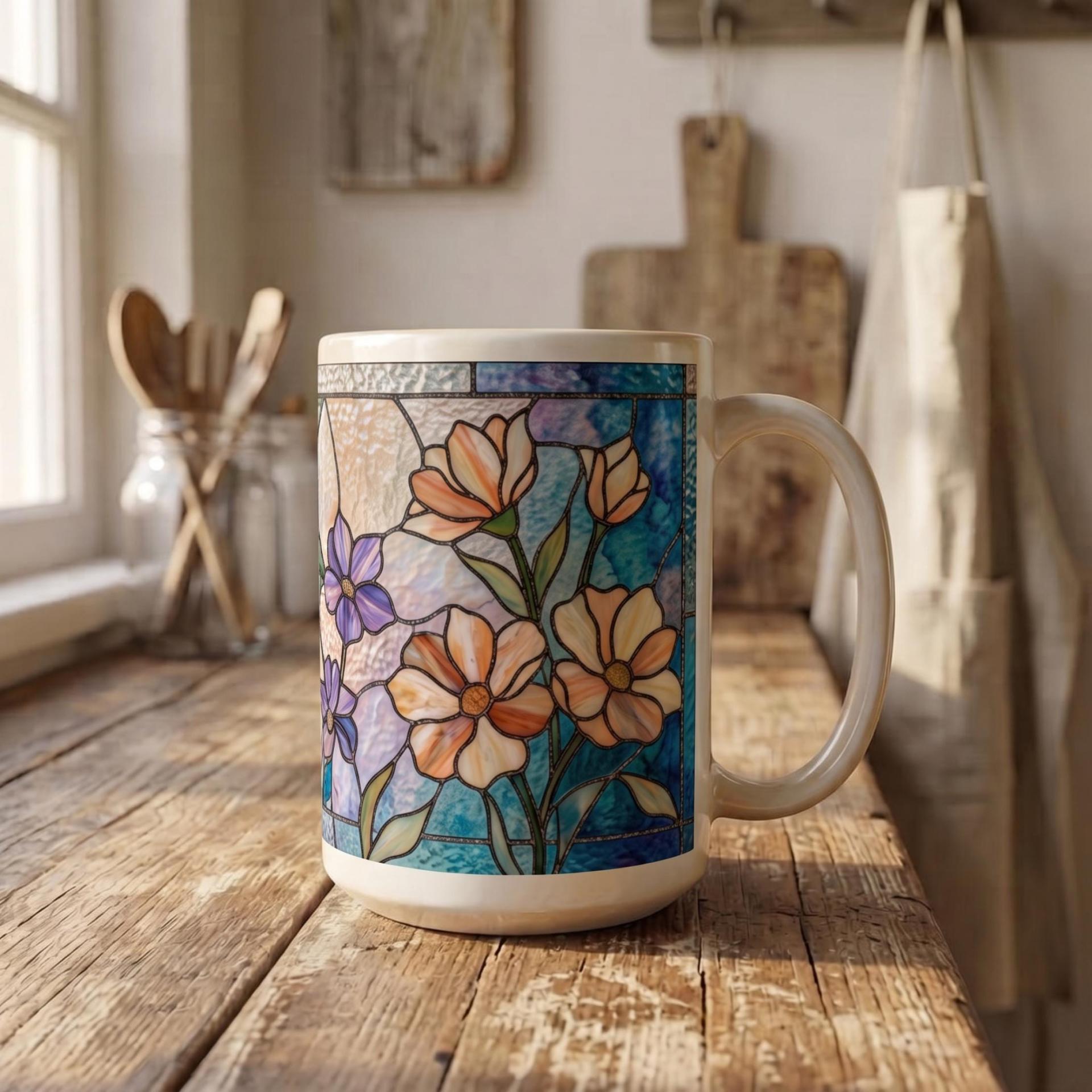 Floral Cups -  Large and Small Ceramic Mugs