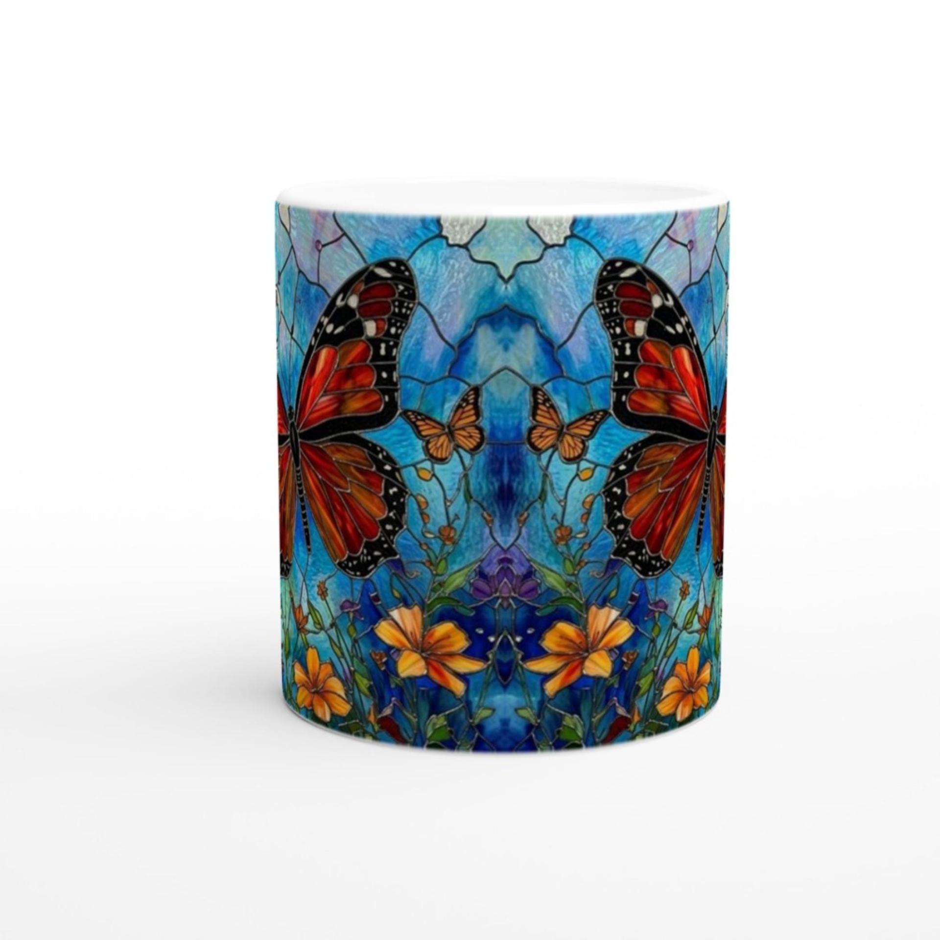 Butterfly Cups Set -  Large and Small Ceramic Mugs