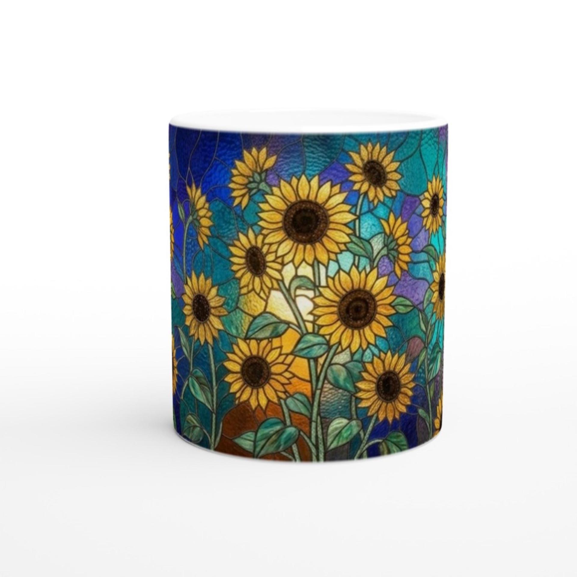 Sunflower Cups Set -  Large and Small Ceramic Mugs