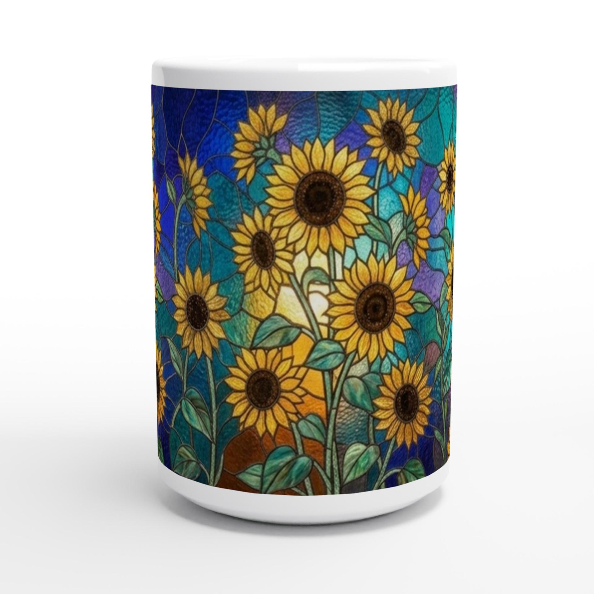 Sunflower Cups Set -  Large and Small Ceramic Mugs
