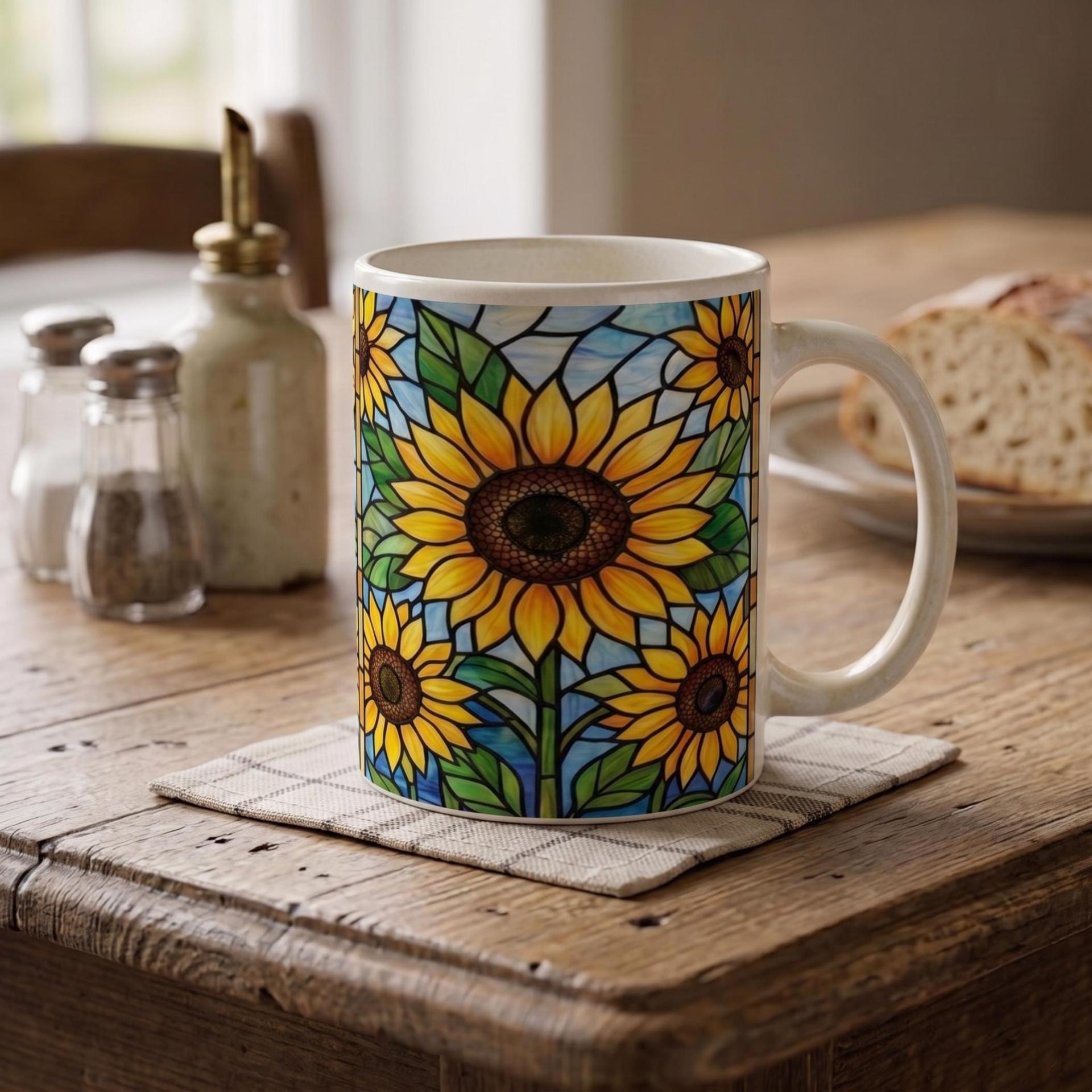 Sunflower Cups Set - Large and Small Mugs