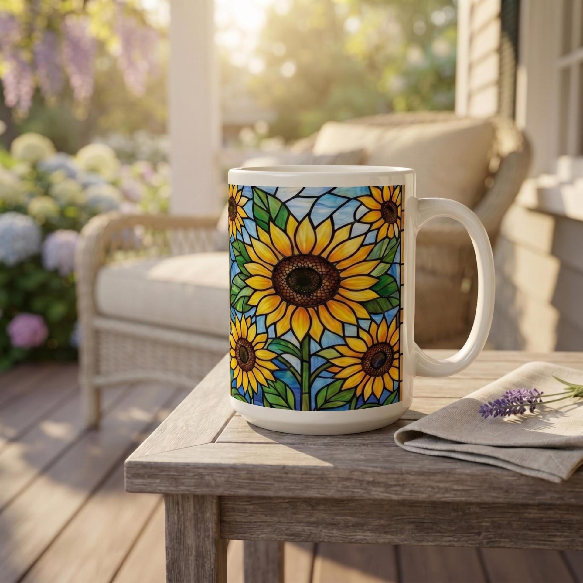 Sunflower Cups Set - Large and Small Mugs