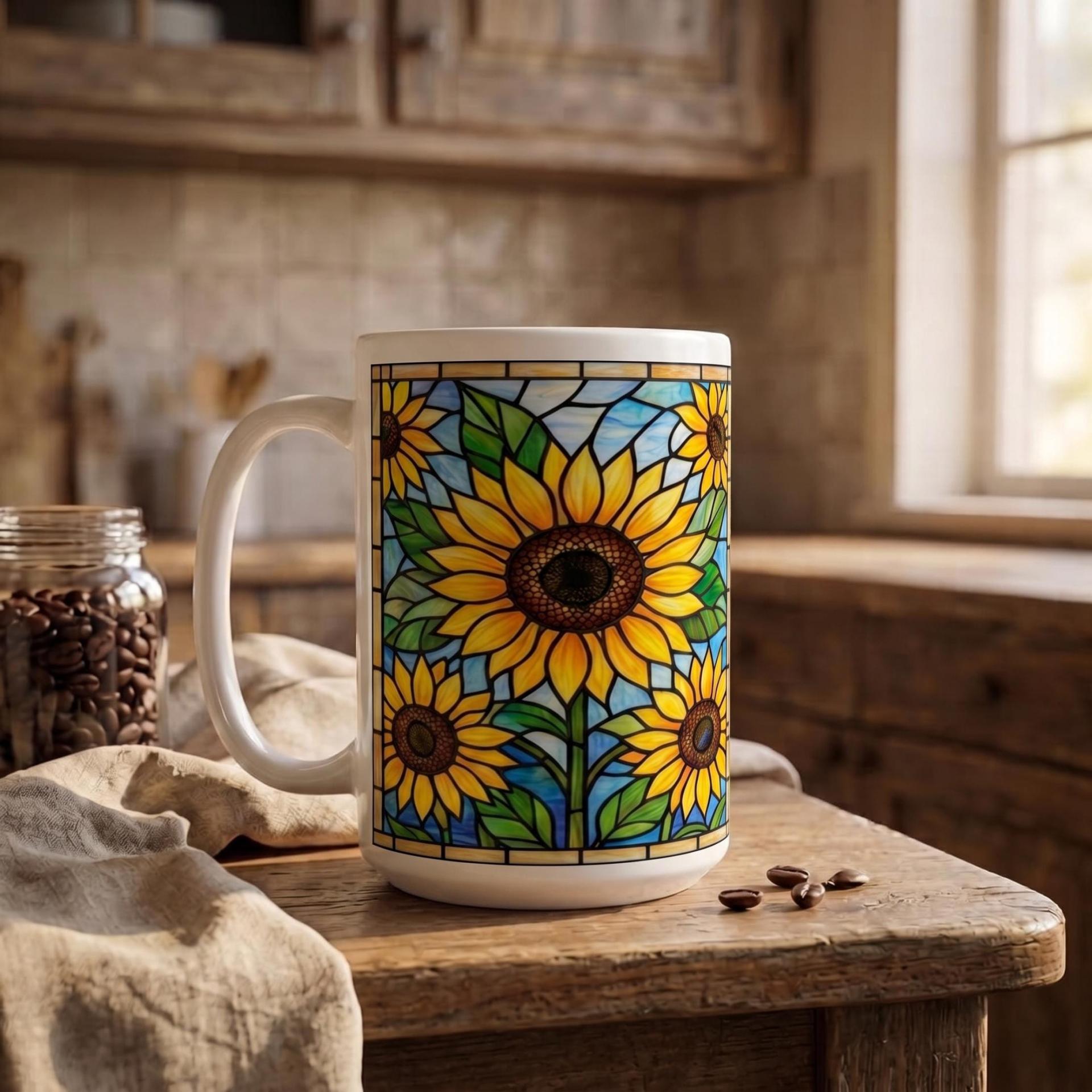 Sunflower Cups Set - Large and Small Mugs