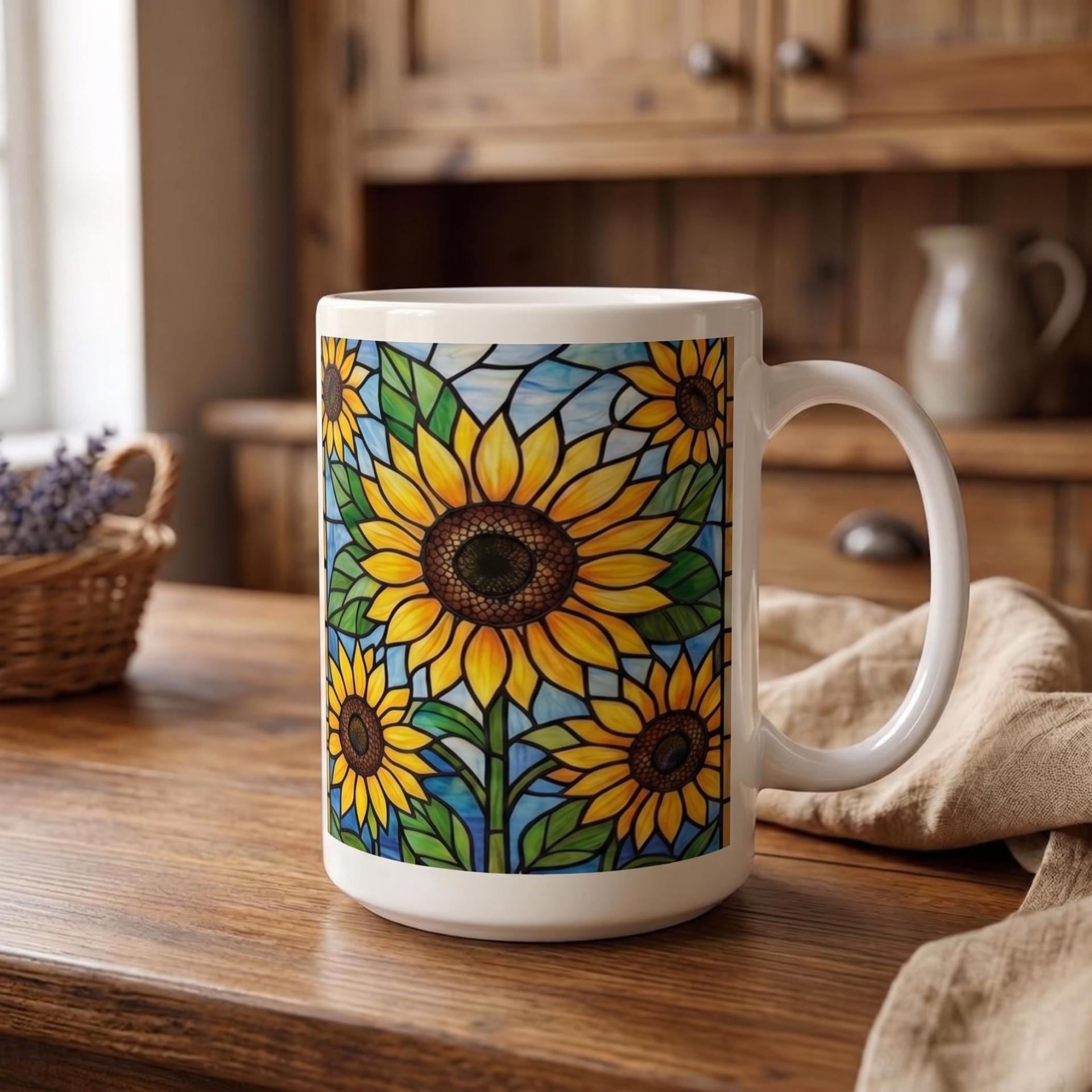 Sunflower Cups Set - Large and Small Mugs