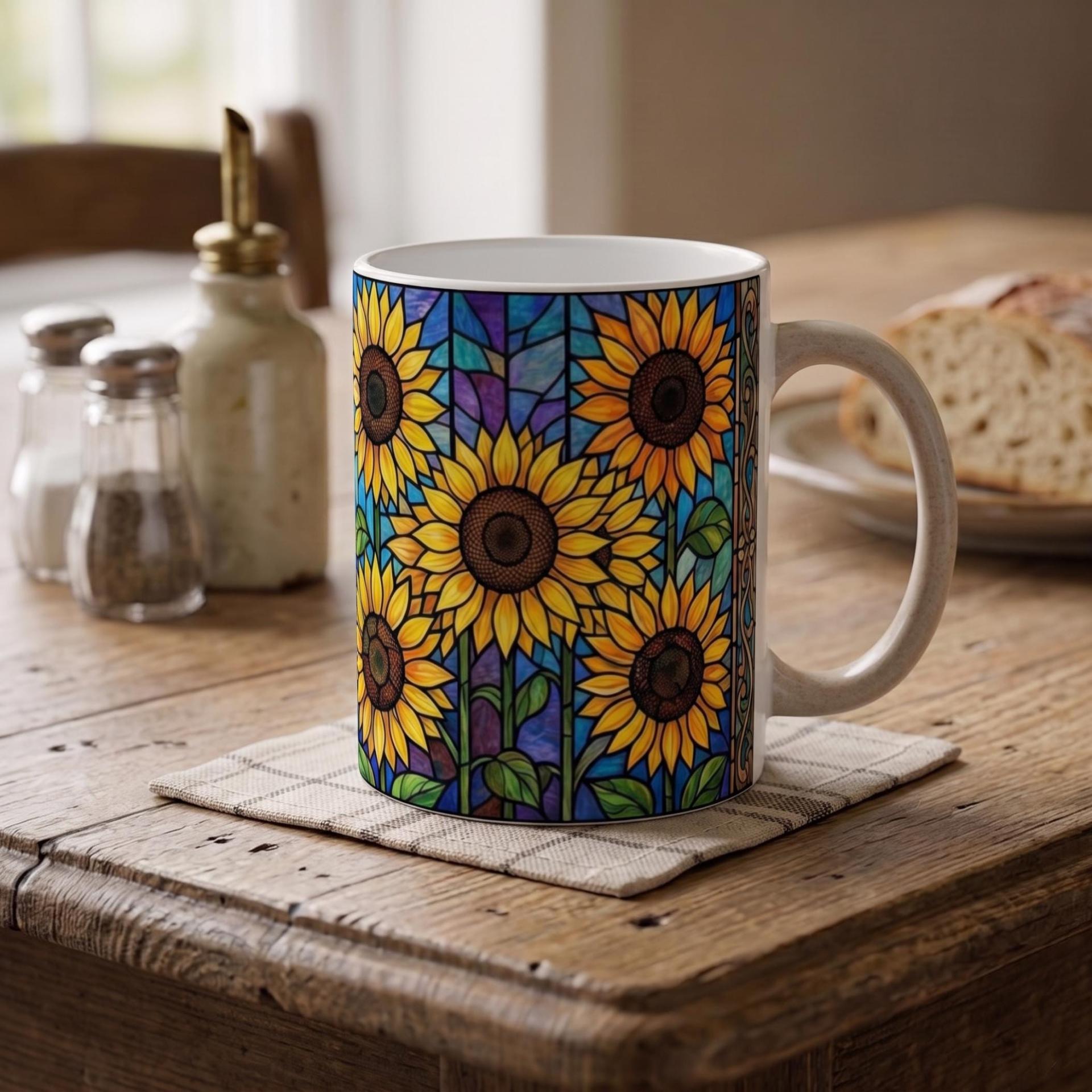 Sunflower Cups Set - Large and Small Mugs
