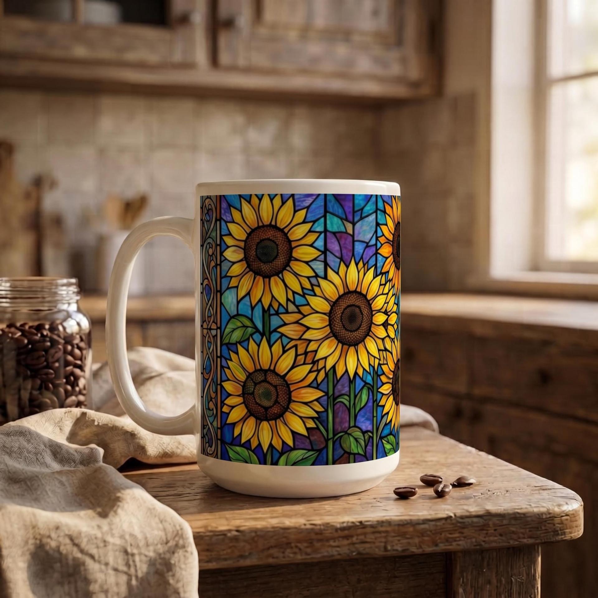 Sunflower Cups Set - Large and Small Mugs