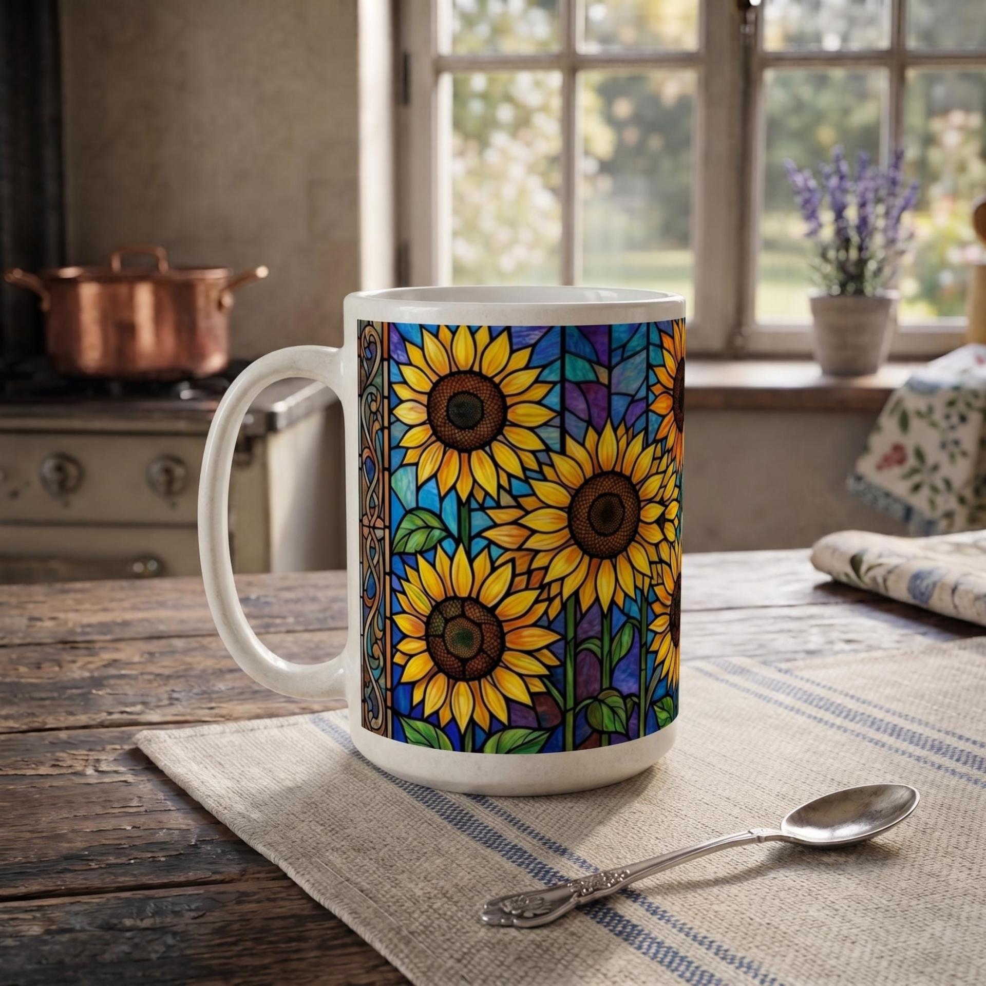 Sunflower Cups Set - Large and Small Mugs
