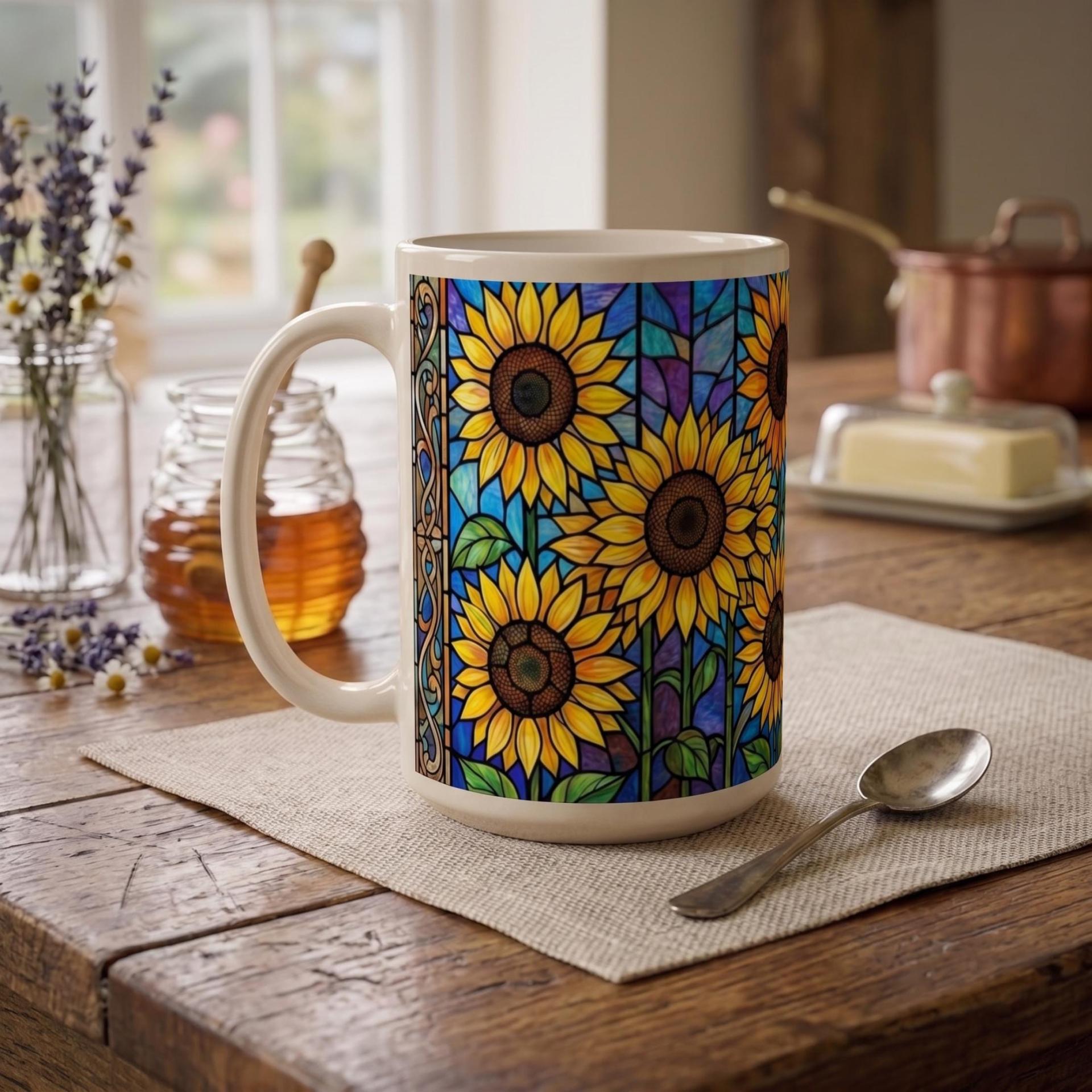 Sunflower Cups Set - Large and Small Mugs