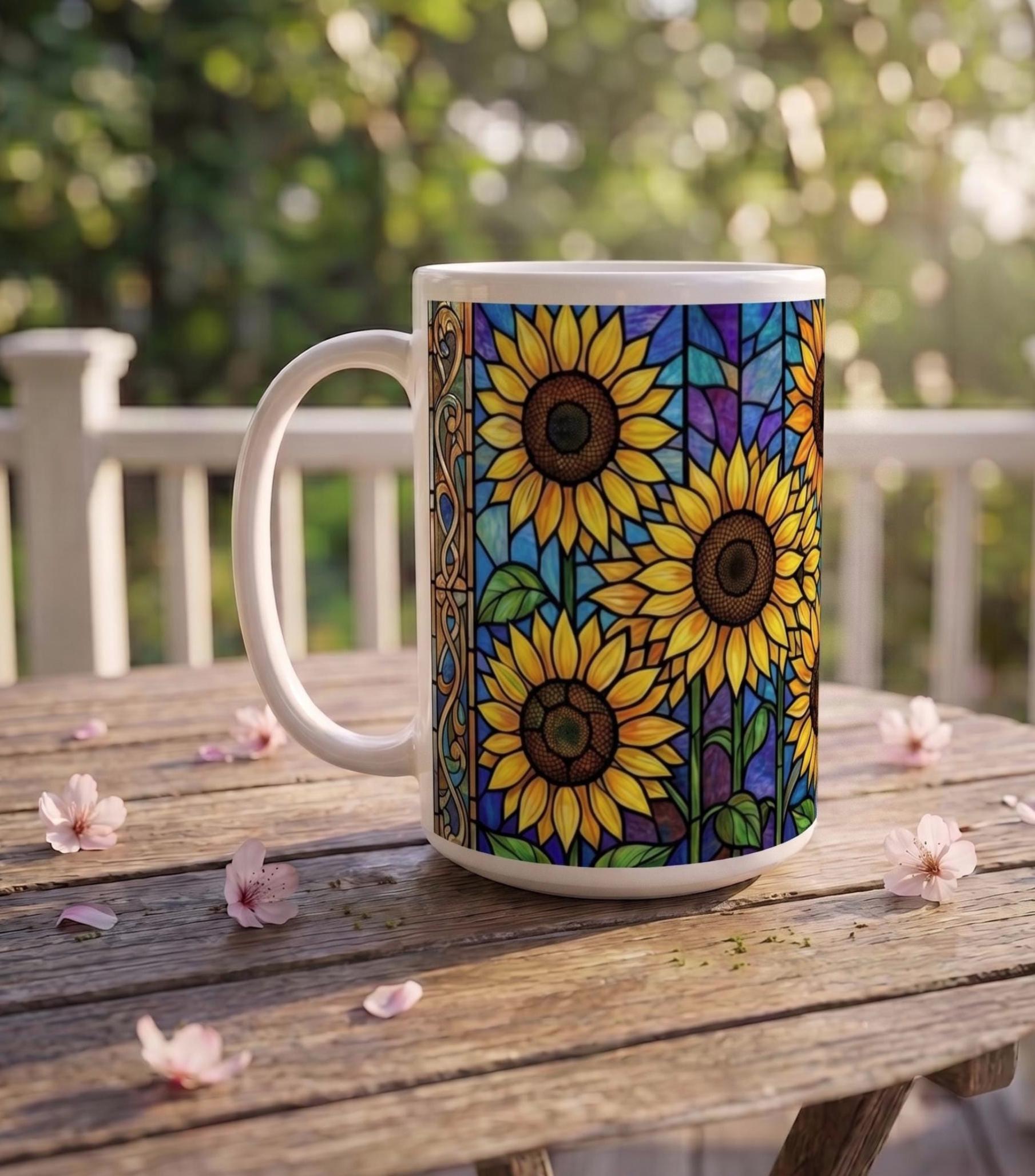 Sunflower Cups Set - Large and Small Mugs