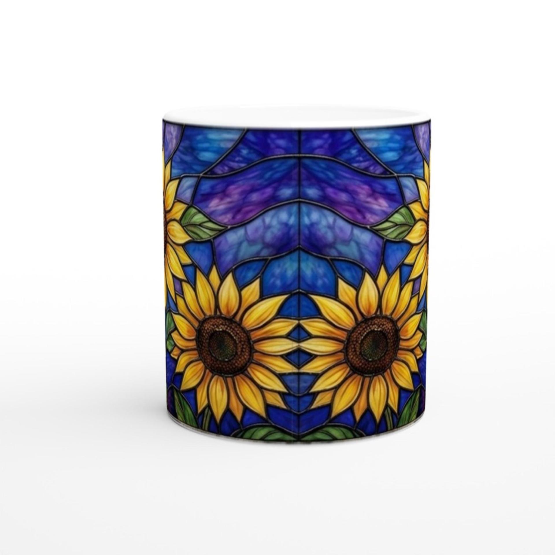 Sunflower Cups Set -  Large and Small Ceramic Mugs