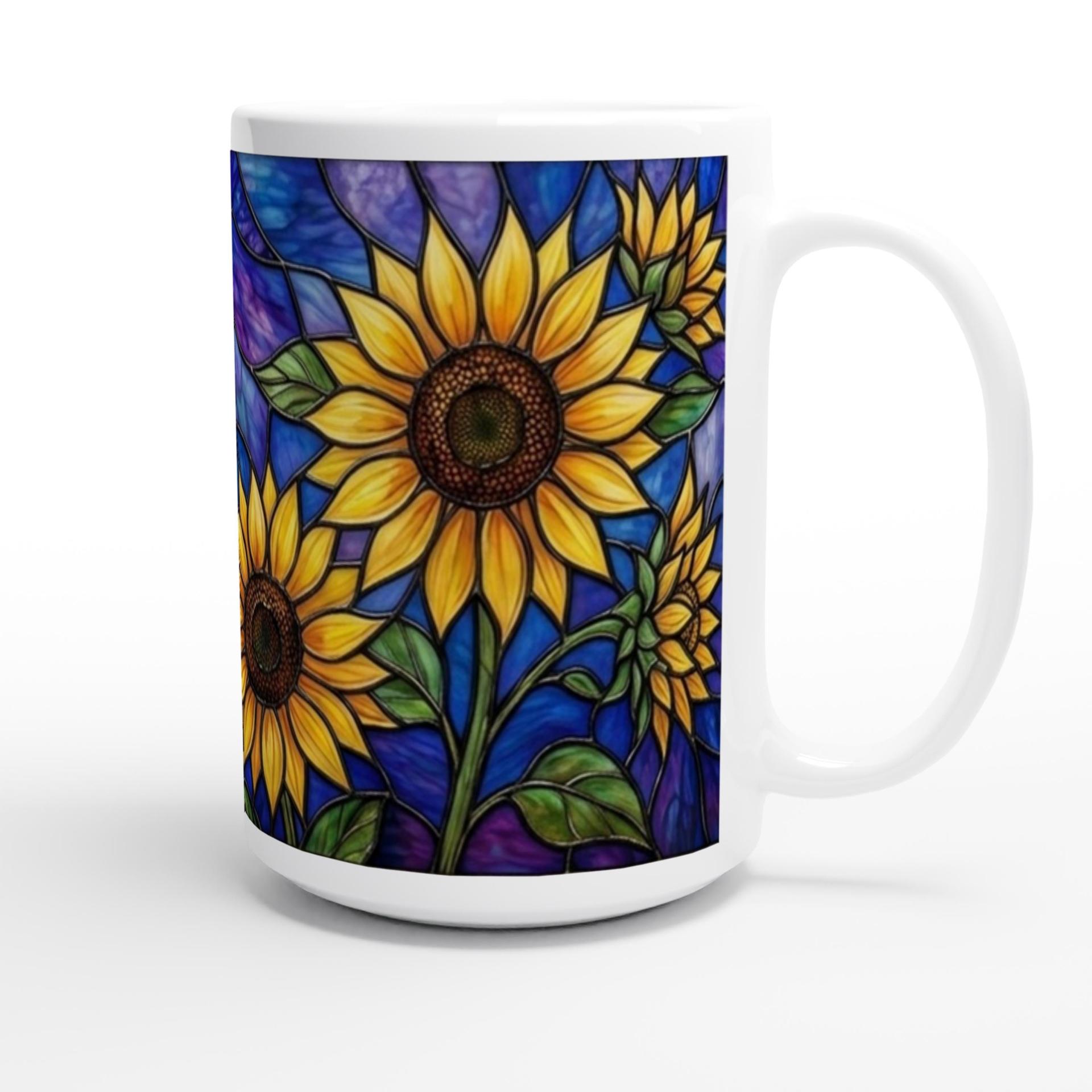 Sunflower Cups Set -  Large and Small Ceramic Mugs