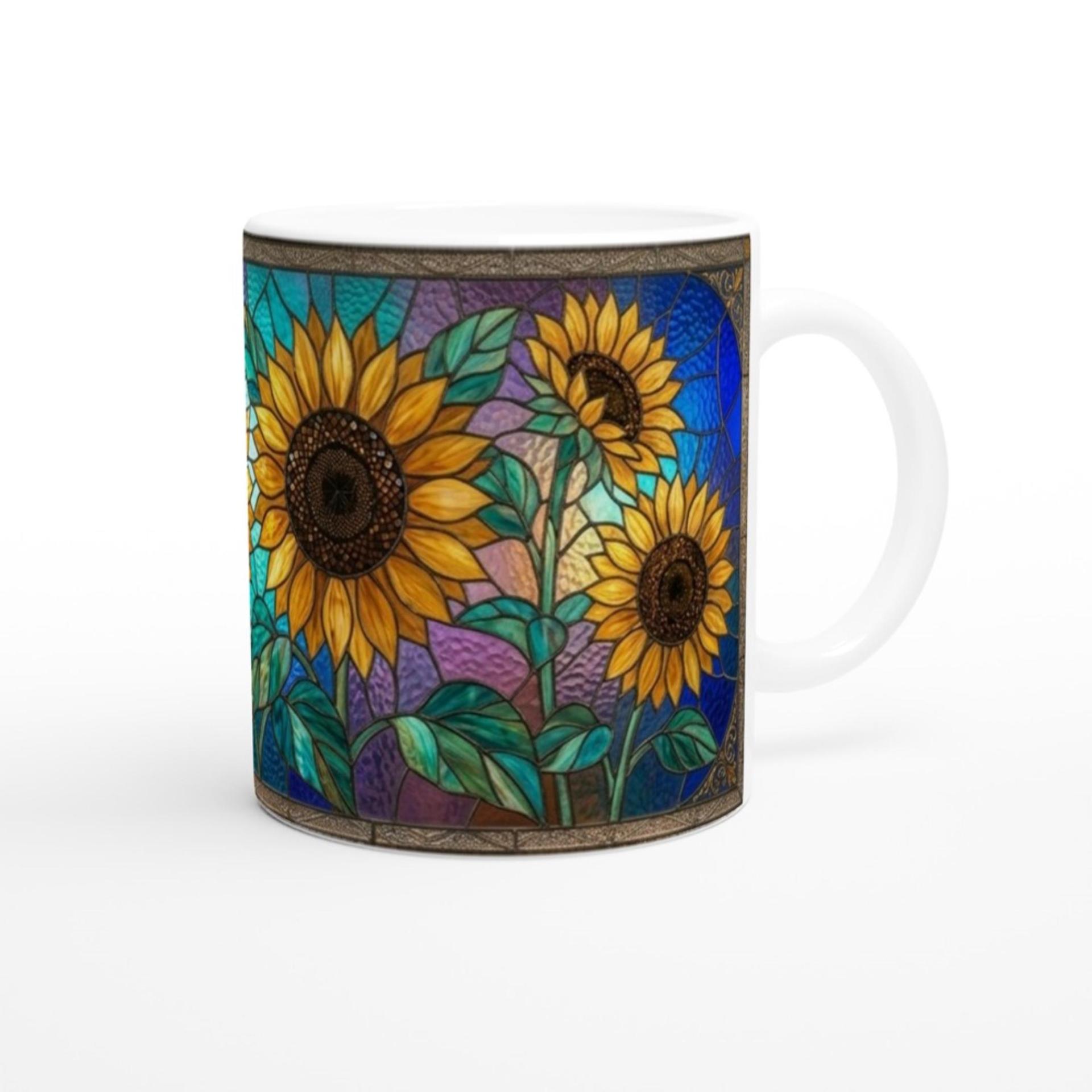 Sunflower Cups Set -  Large and Small Ceramic Mugs