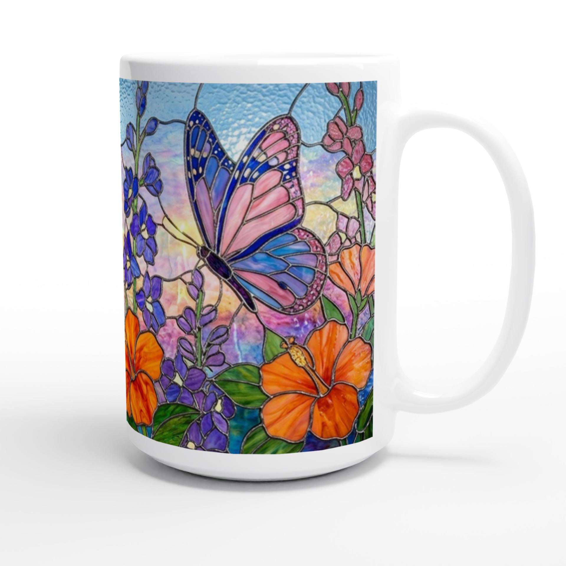 Butterfly Cups Set -  Large and Small Ceramic Mugs