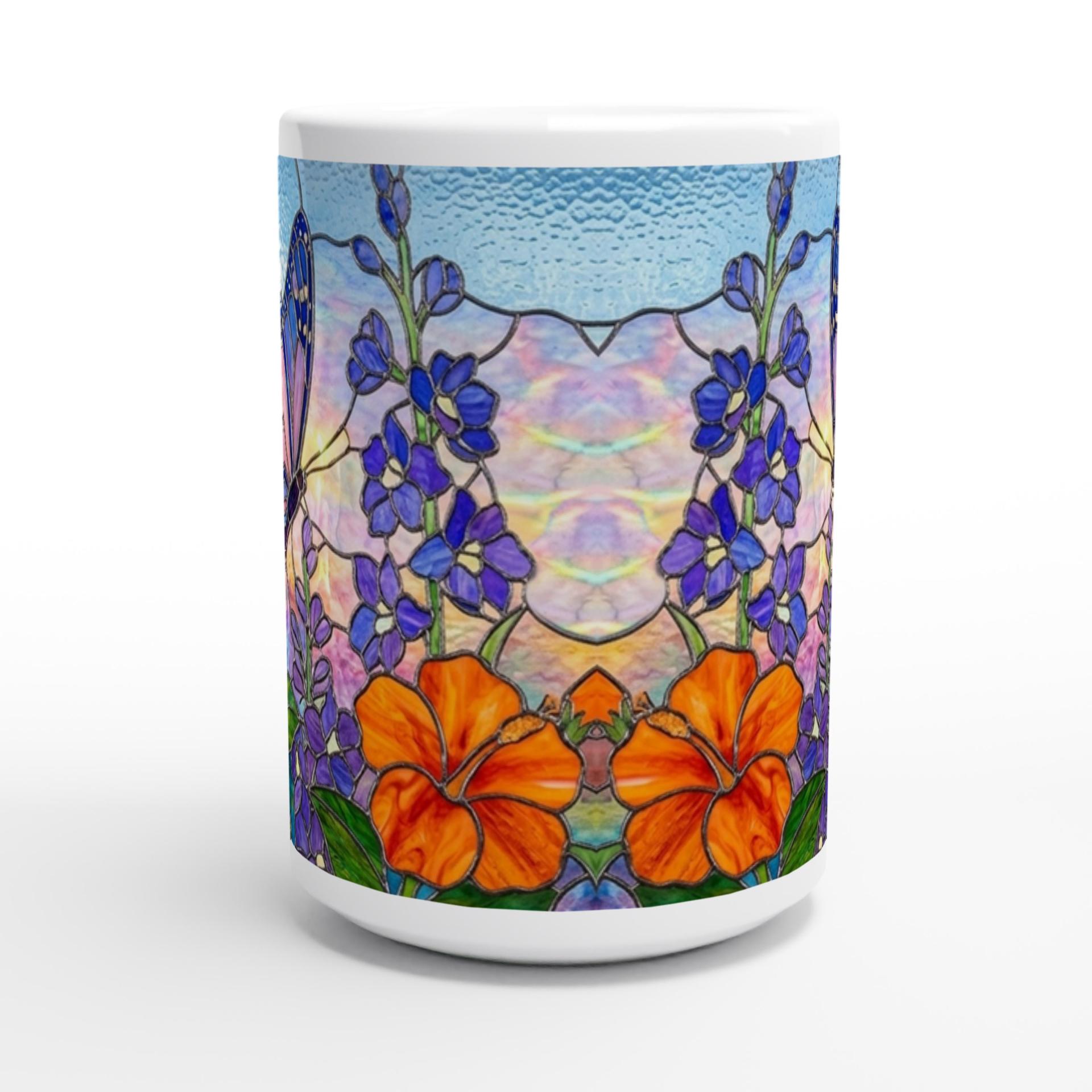 Butterfly Cups Set -  Large and Small Ceramic Mugs