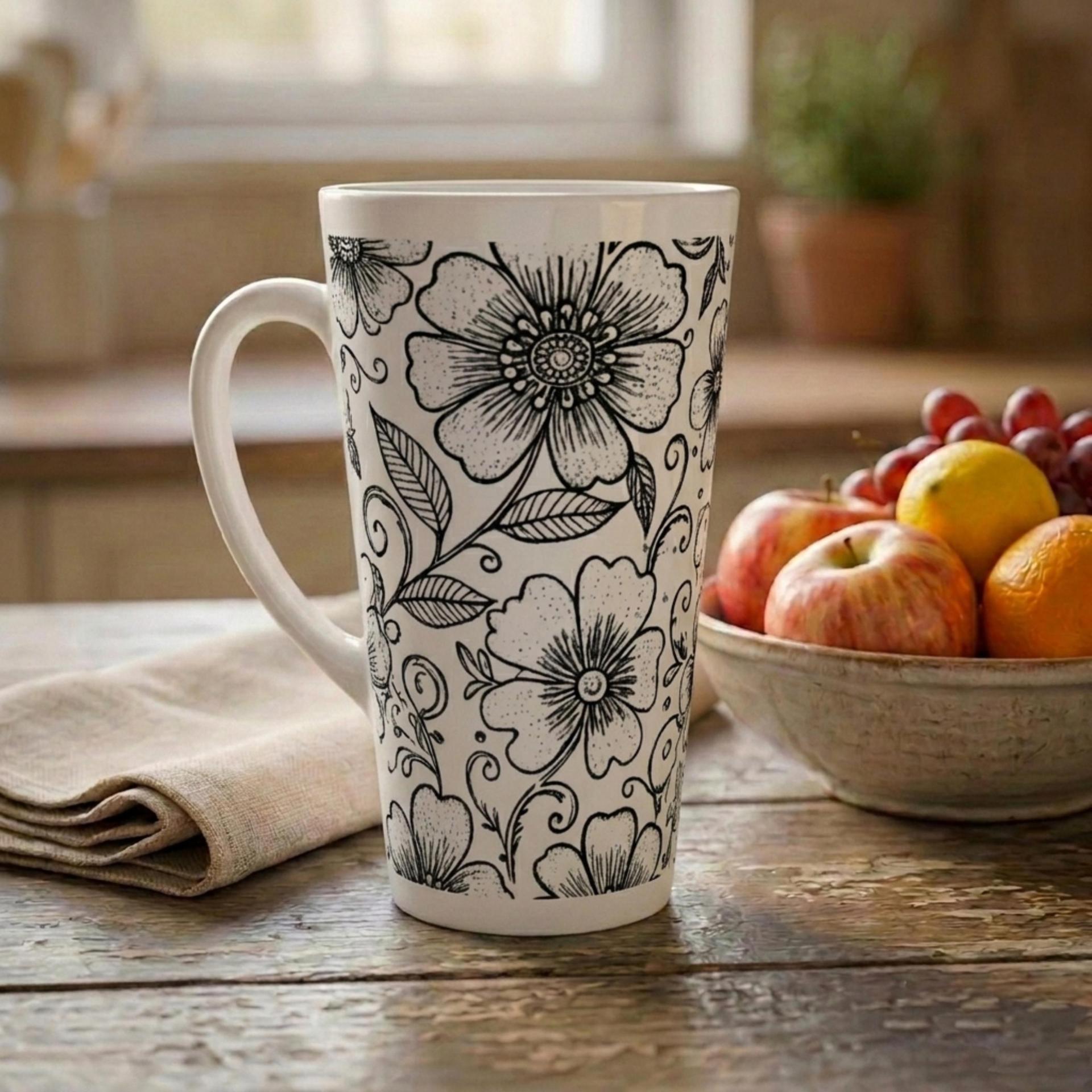 Latte 17oz Ceramic Mug - Coffee or Tea Cup, Extra Tall