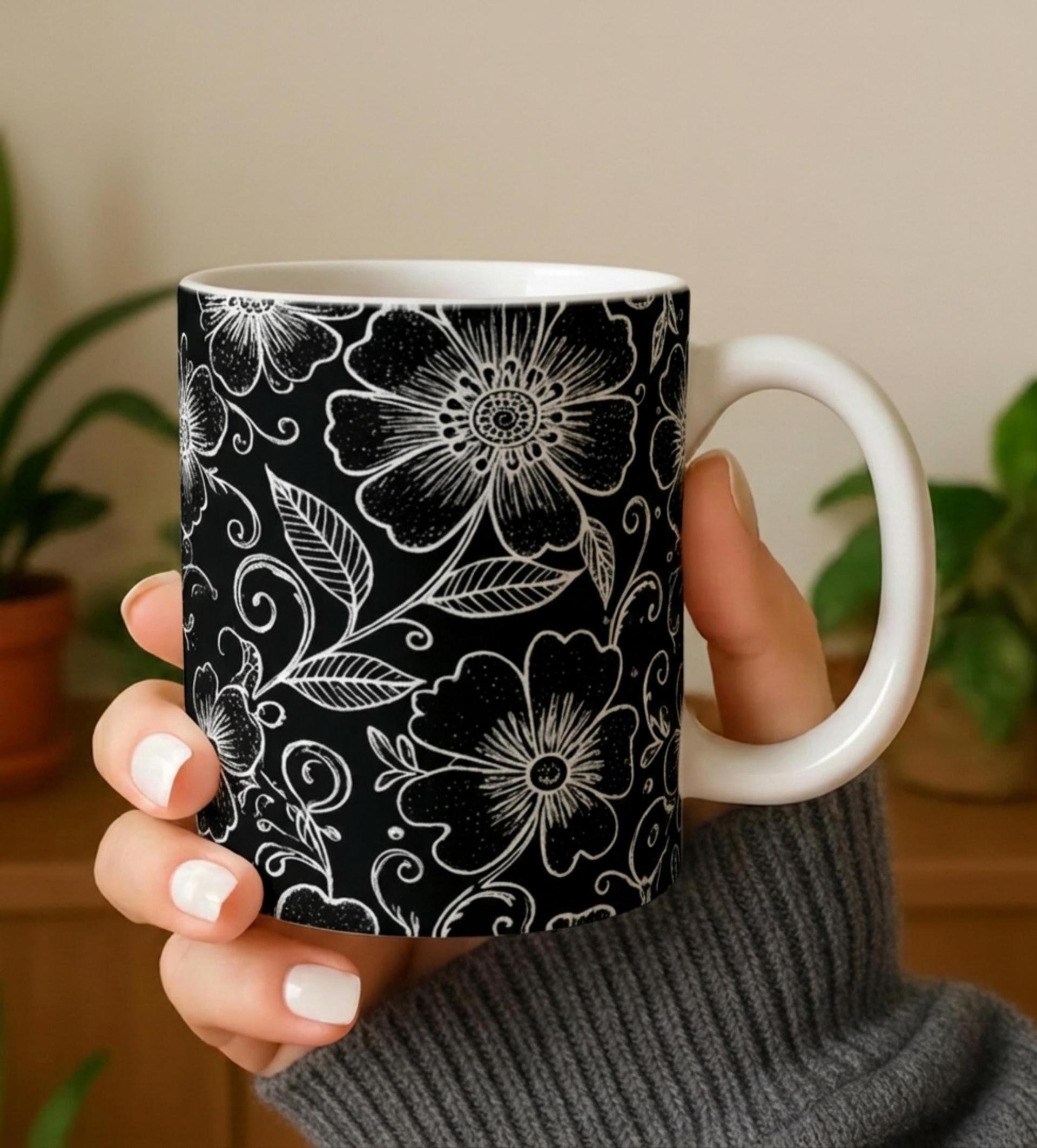 Floral Cups -  Large and Small Ceramic Mugs