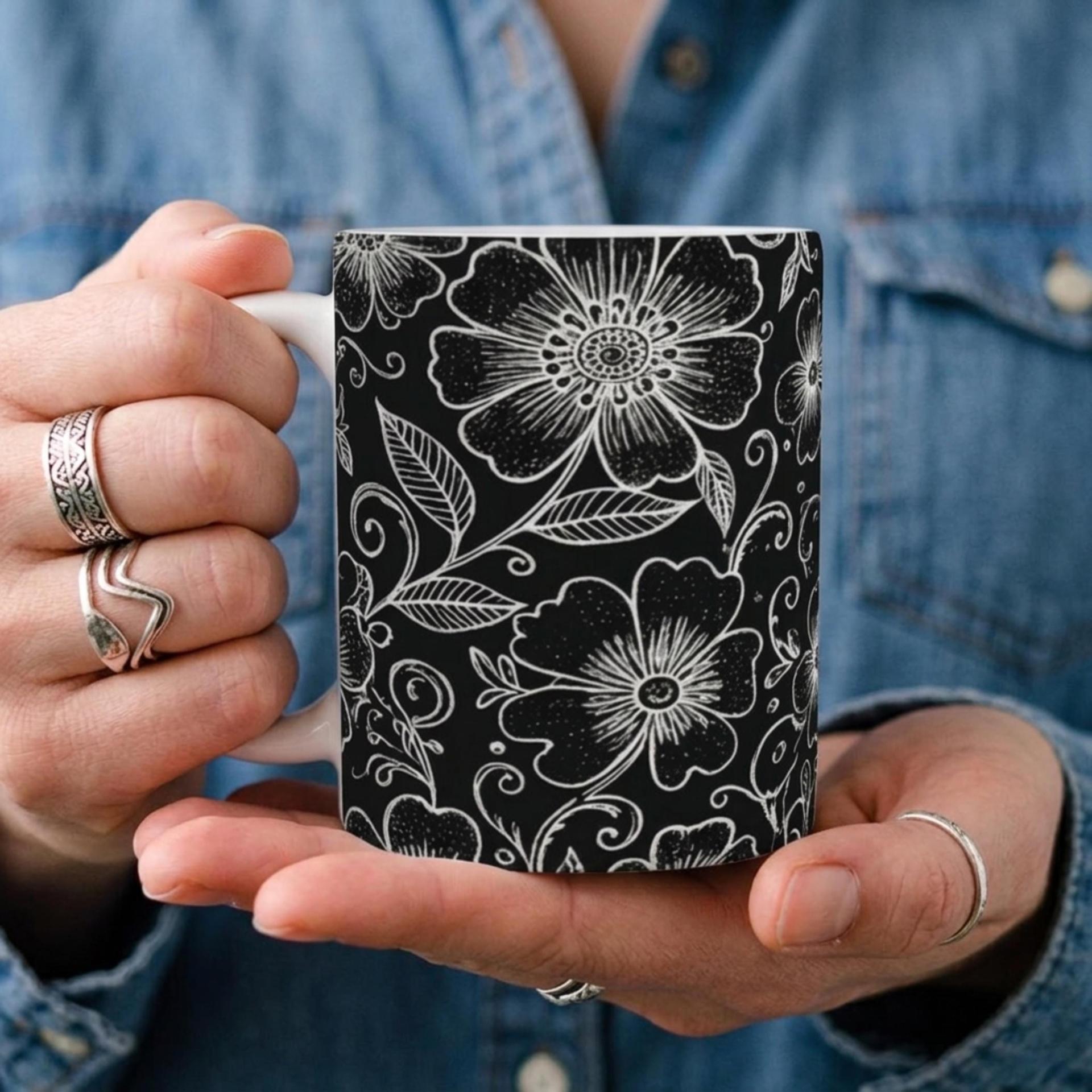 Floral Cups -  Large and Small Ceramic Mugs