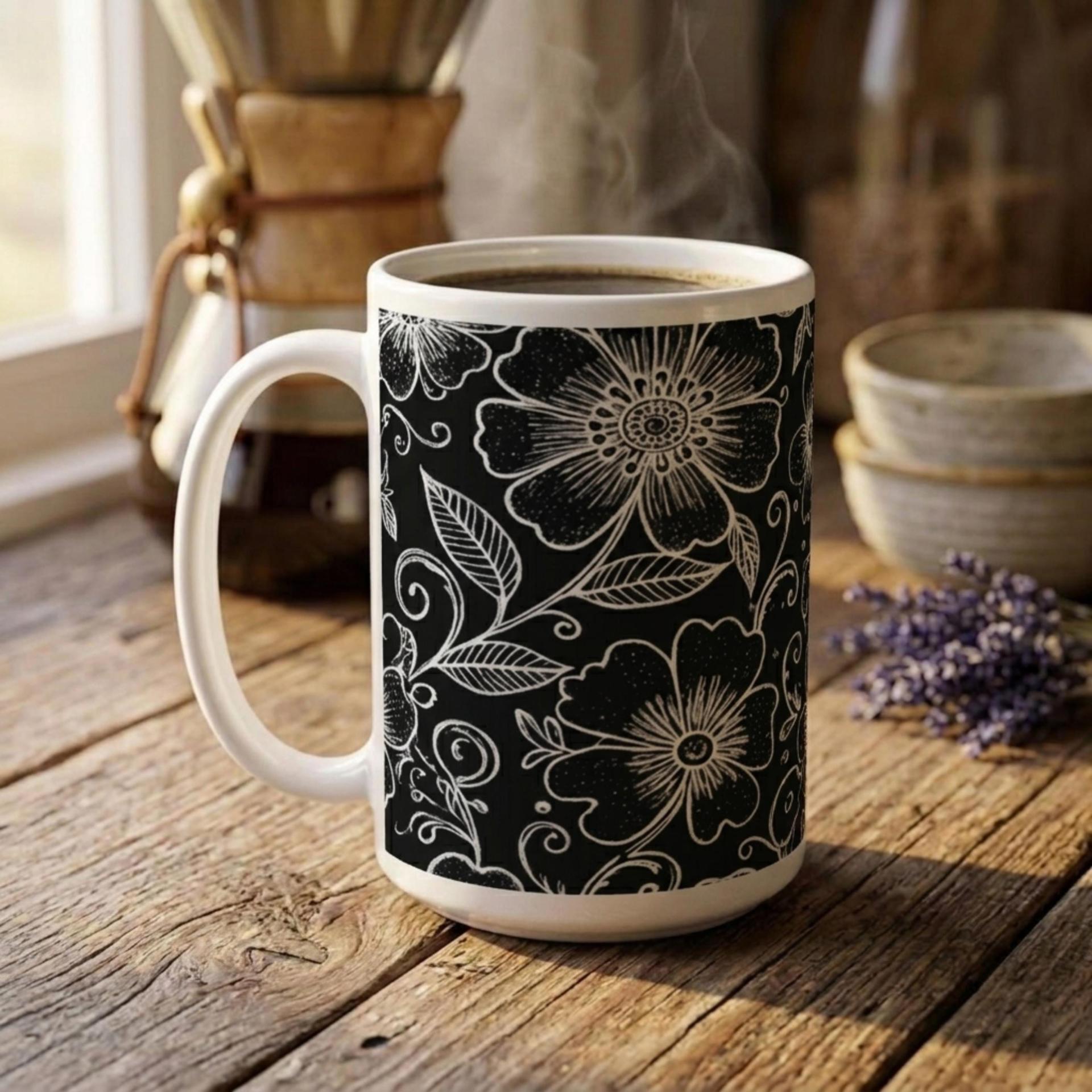 Floral Cups -  Large and Small Ceramic Mugs