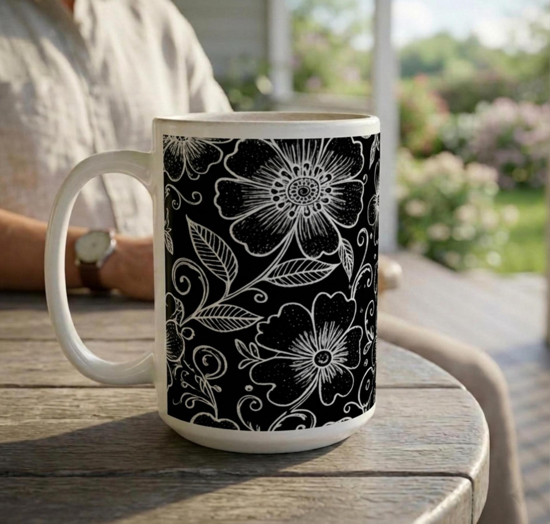Floral Cups -  Large and Small Ceramic Mugs