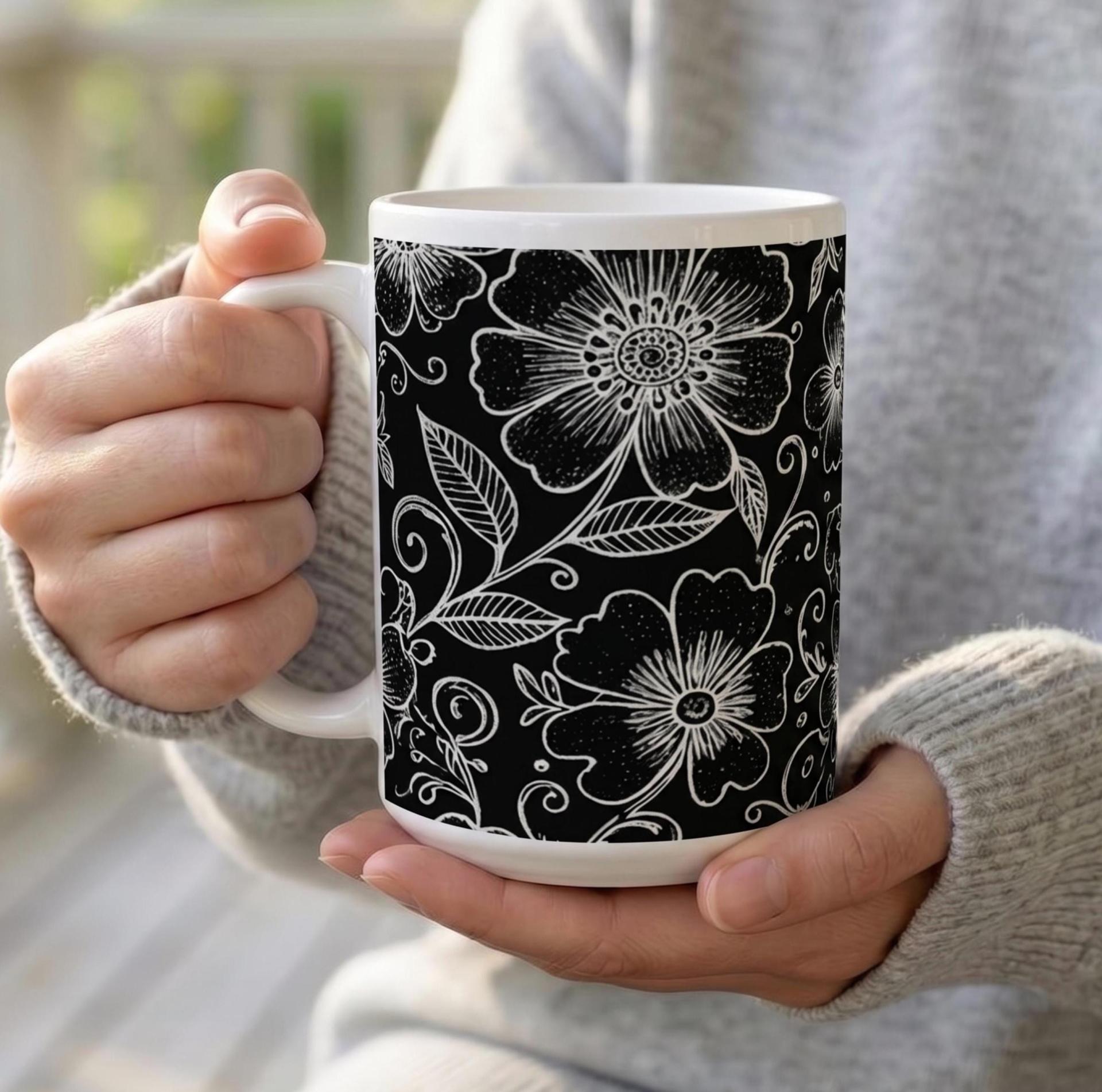 Floral Cups -  Large and Small Ceramic Mugs