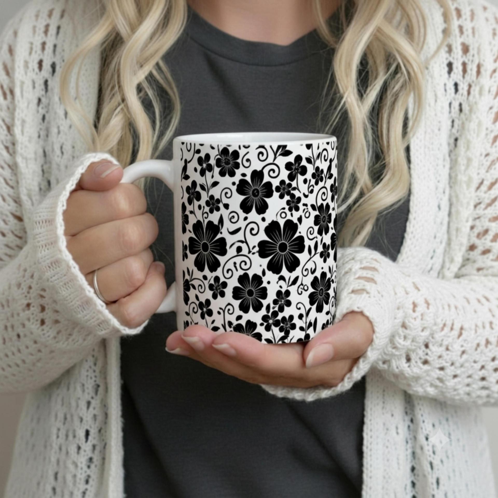 Floral Cups -  Large and Small Ceramic Mugs
