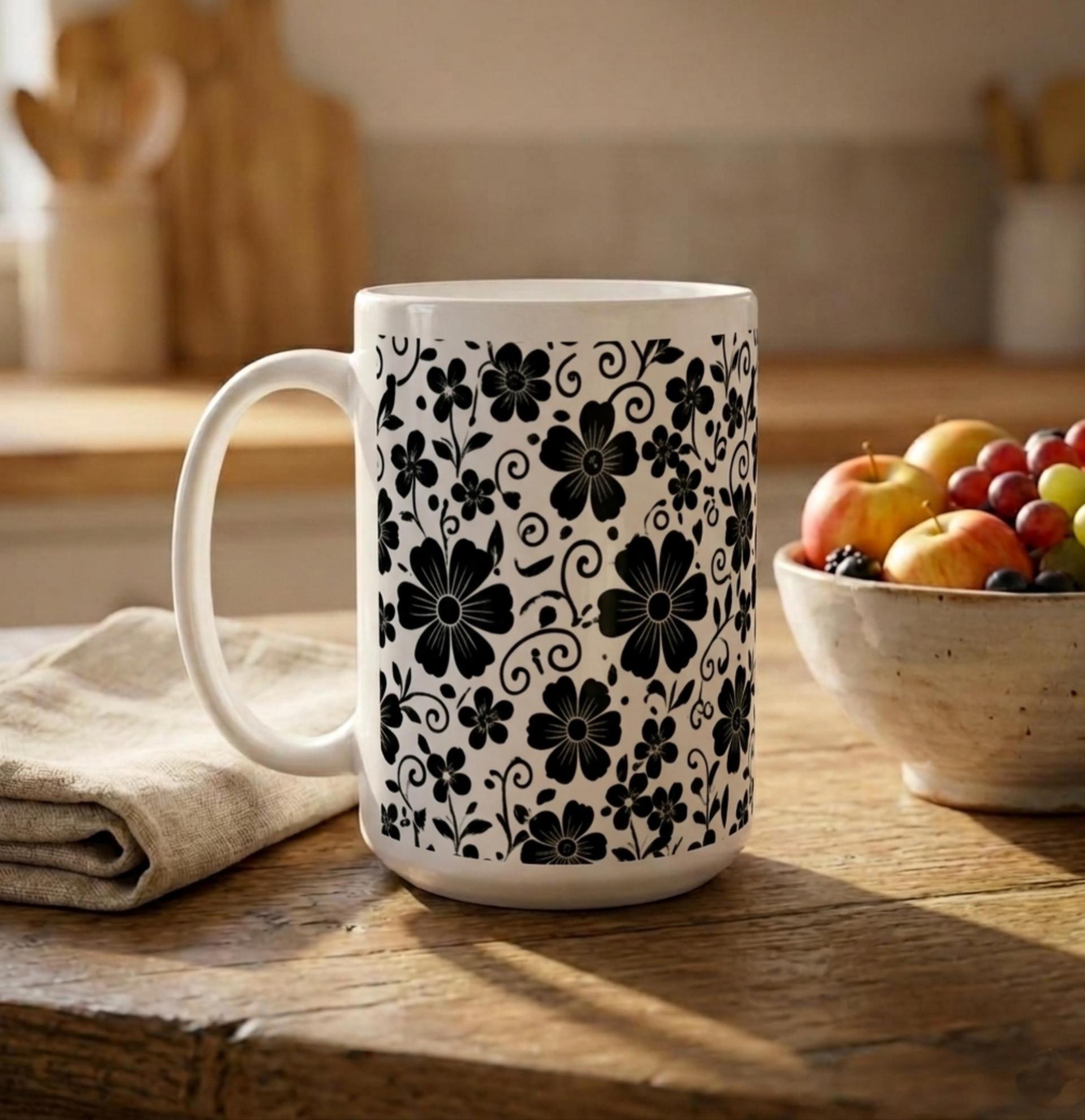 Floral Cups -  Large and Small Ceramic Mugs