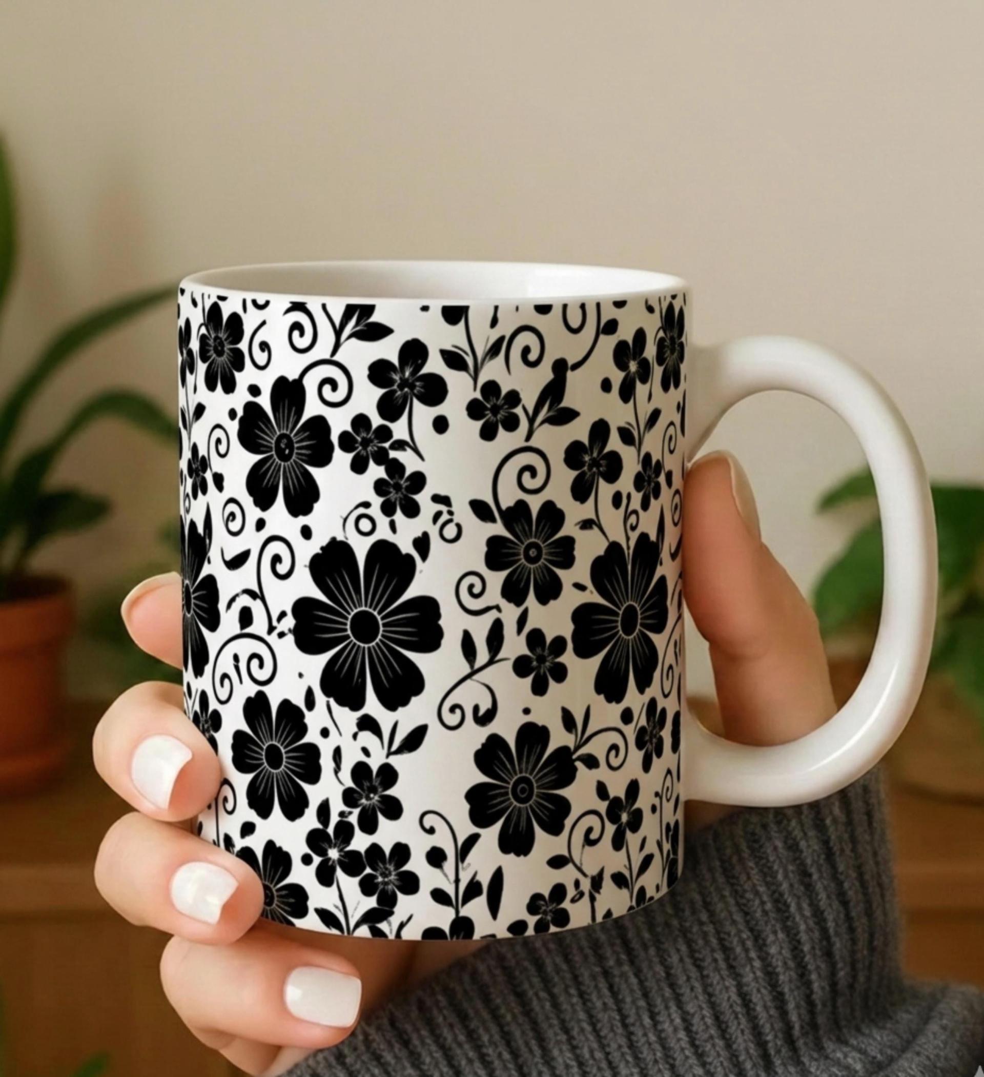 Floral Cups -  Large and Small Ceramic Mugs
