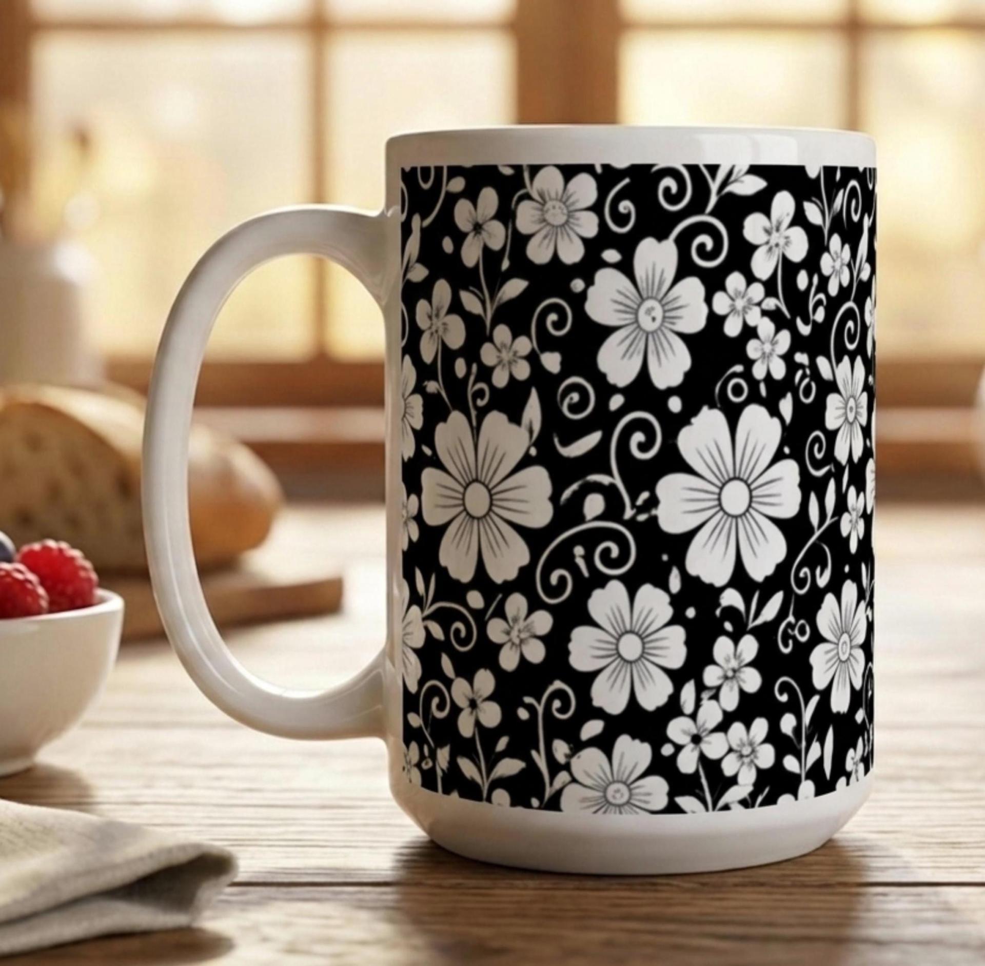 Floral Cups -  Large and Small Ceramic Mugs