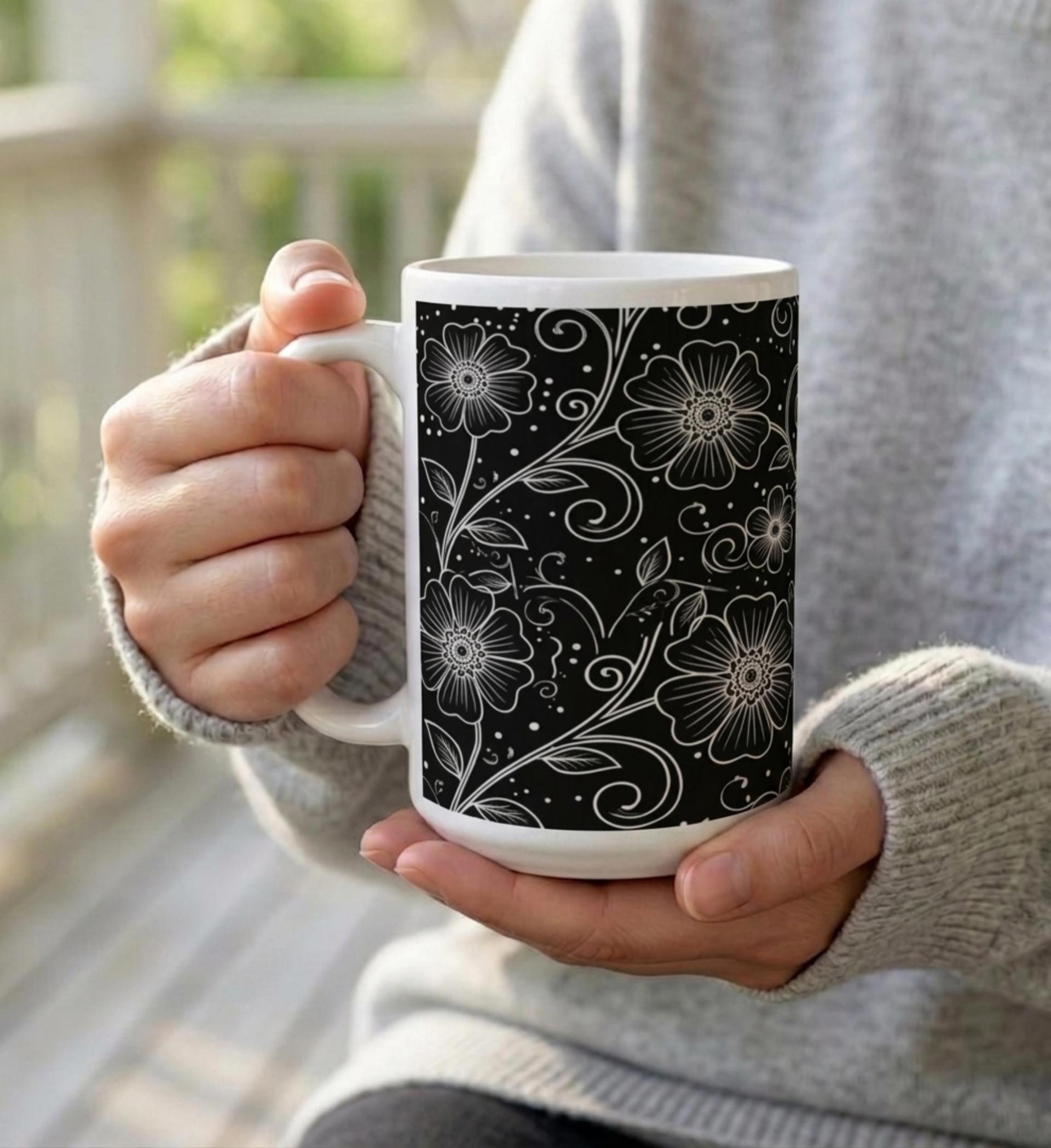 Floral Cups -  Large and Small Ceramic Mugs