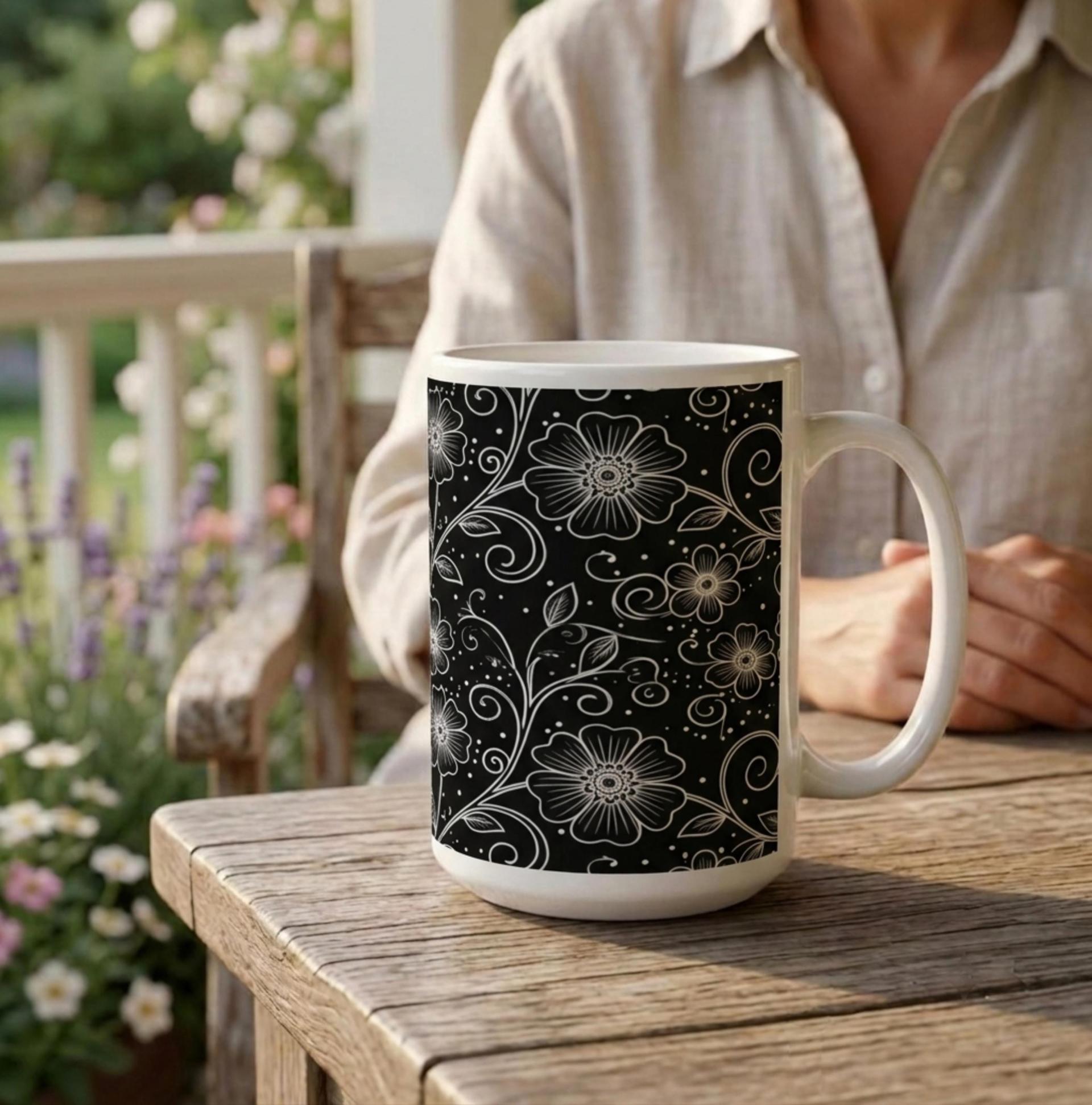 Floral Cups -  Large and Small Ceramic Mugs