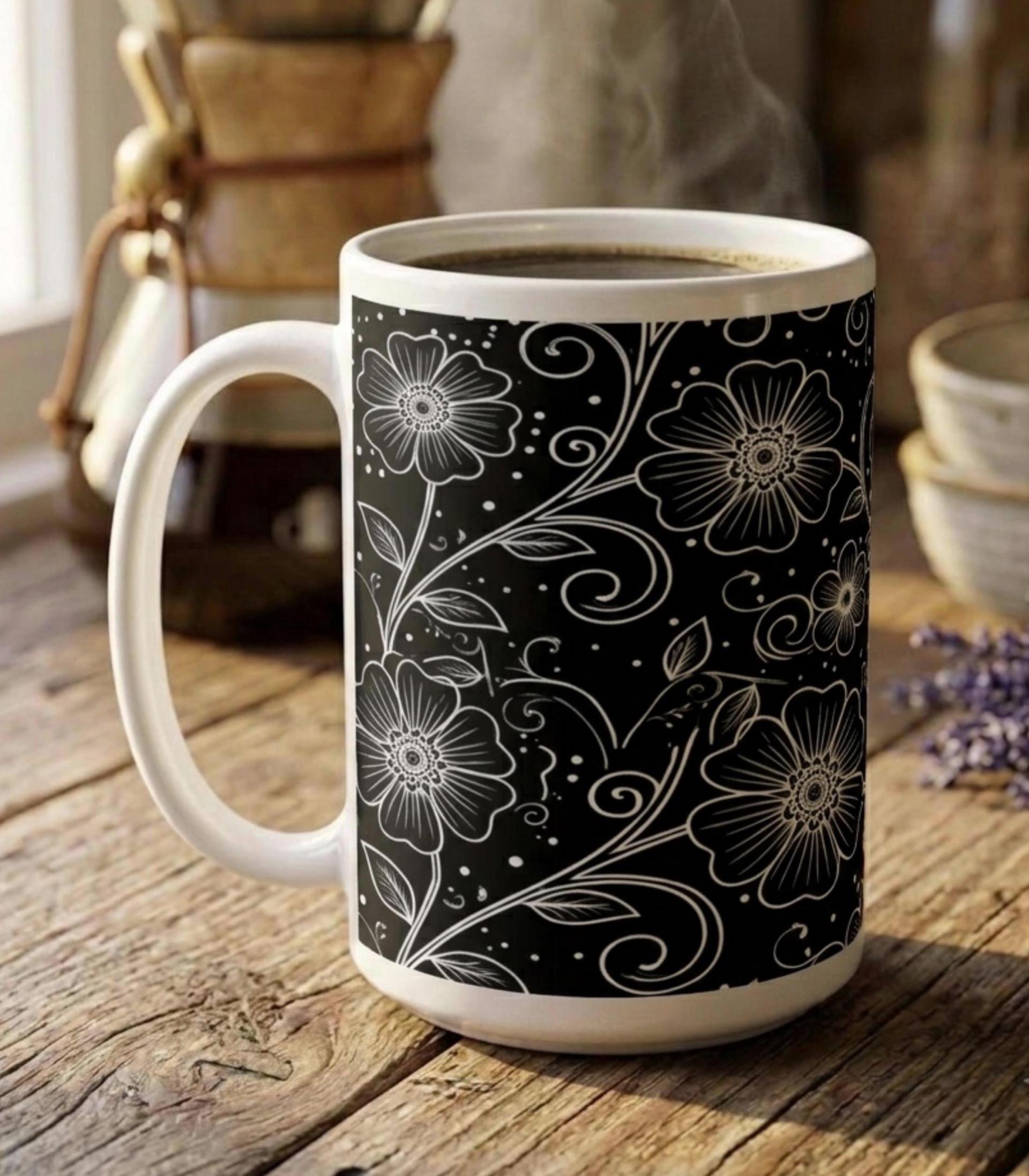 Floral Cups -  Large and Small Ceramic Mugs